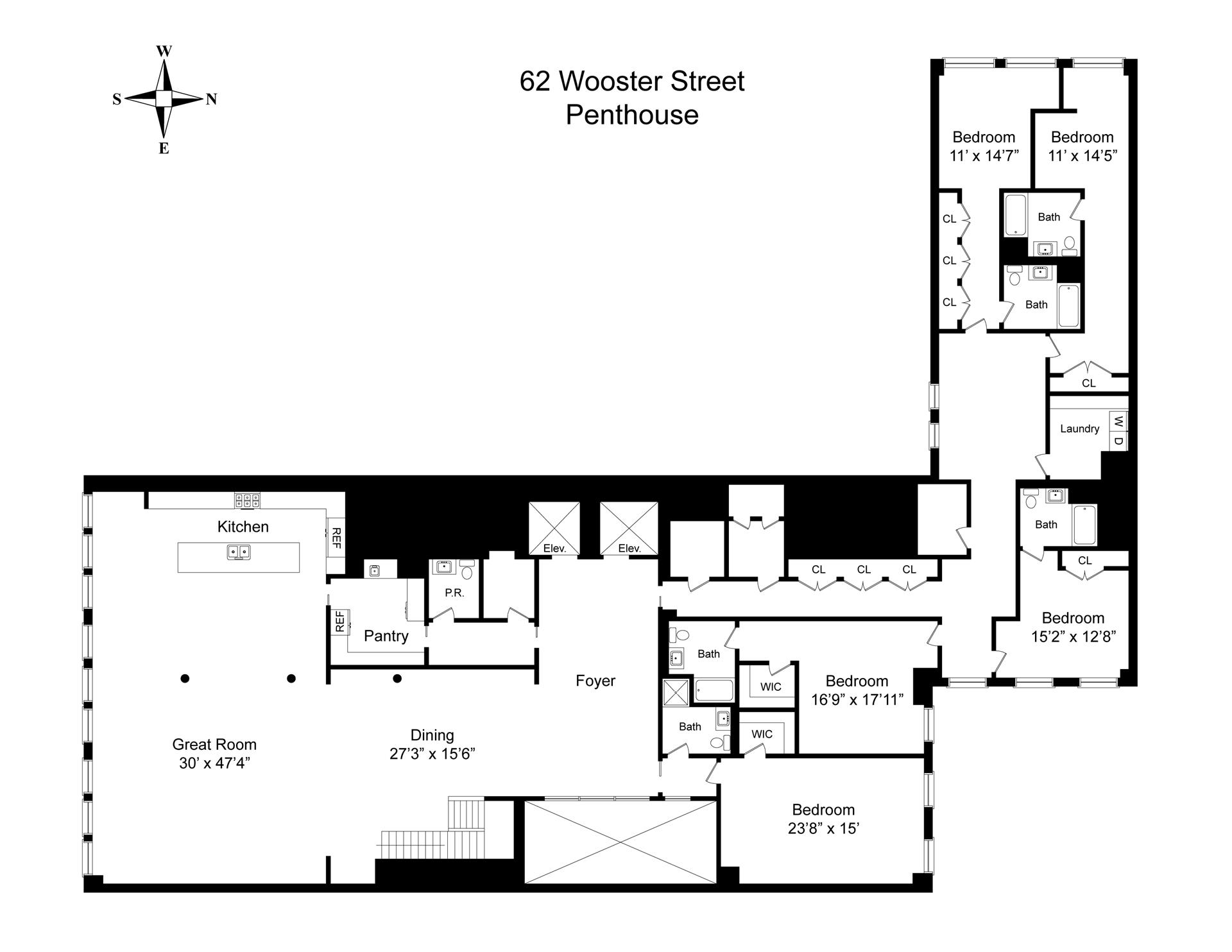 Floorplan for 62 Wooster Street, PH