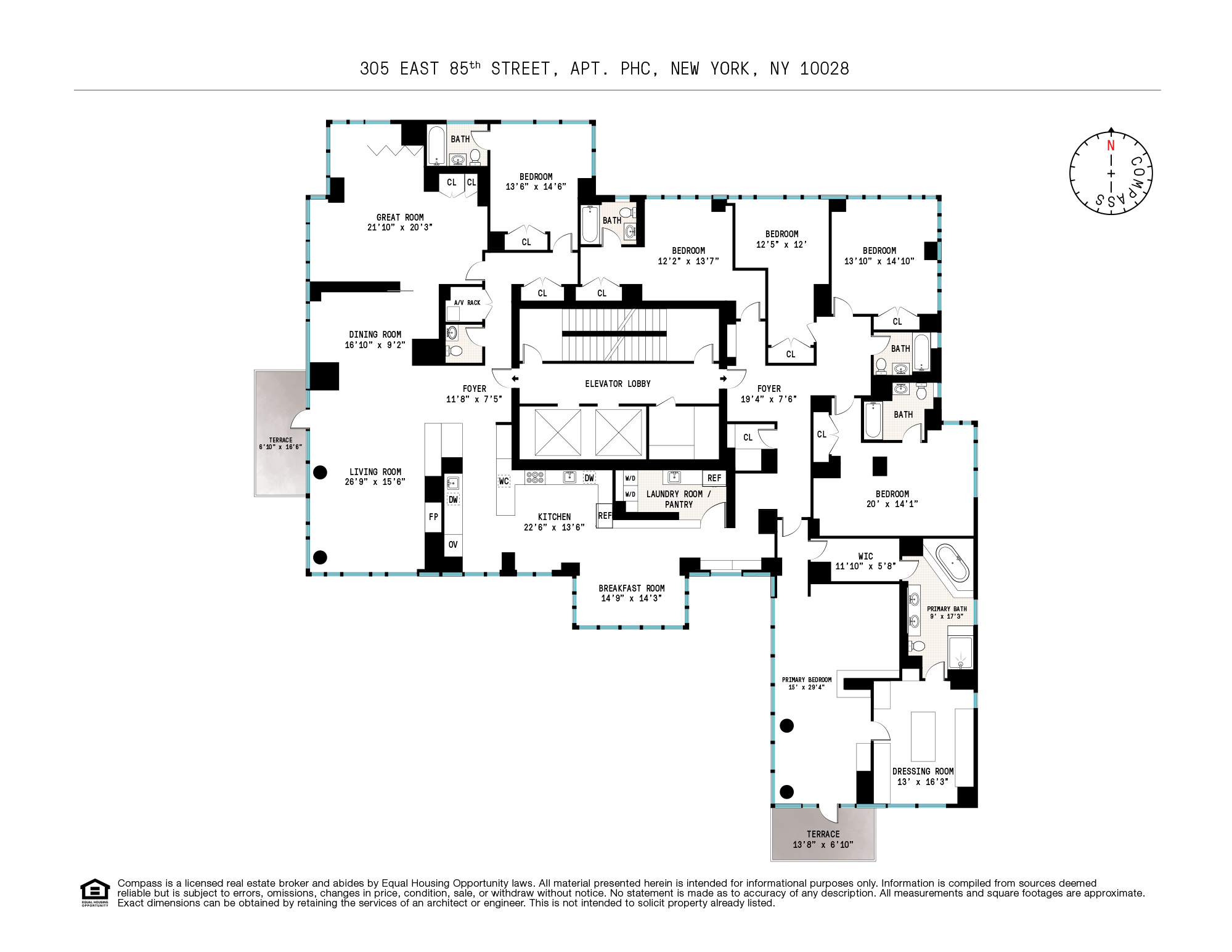 Floorplan for 305 East 85th Street, PHC