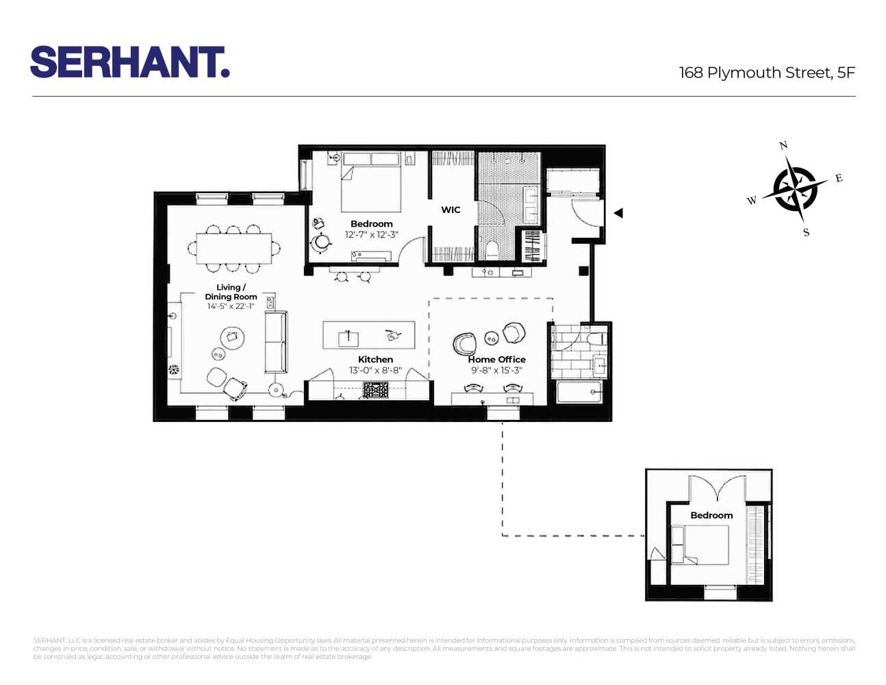 Floorplan for 168 Plymouth Street, 5F