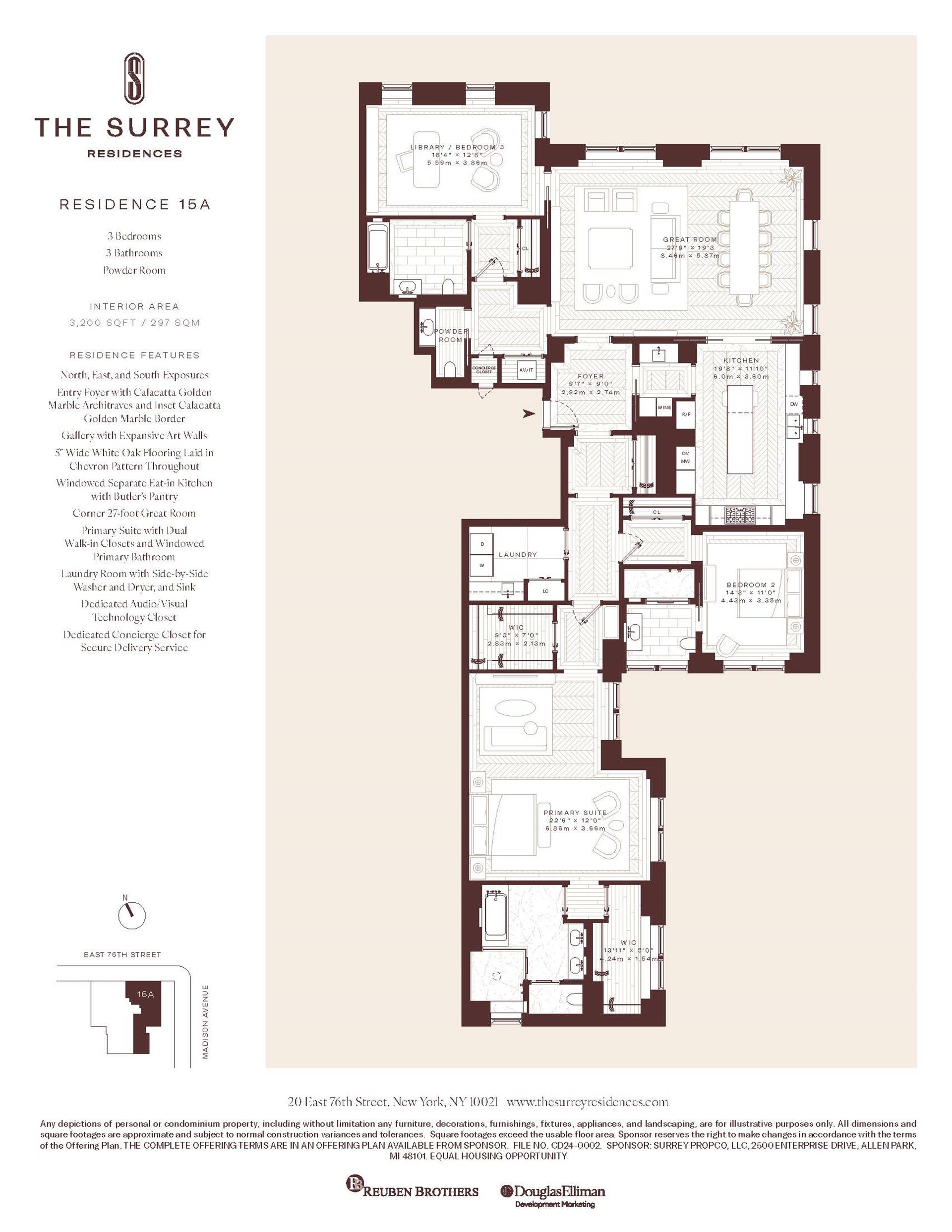 Floorplan for 20 East 76th Street, 15A