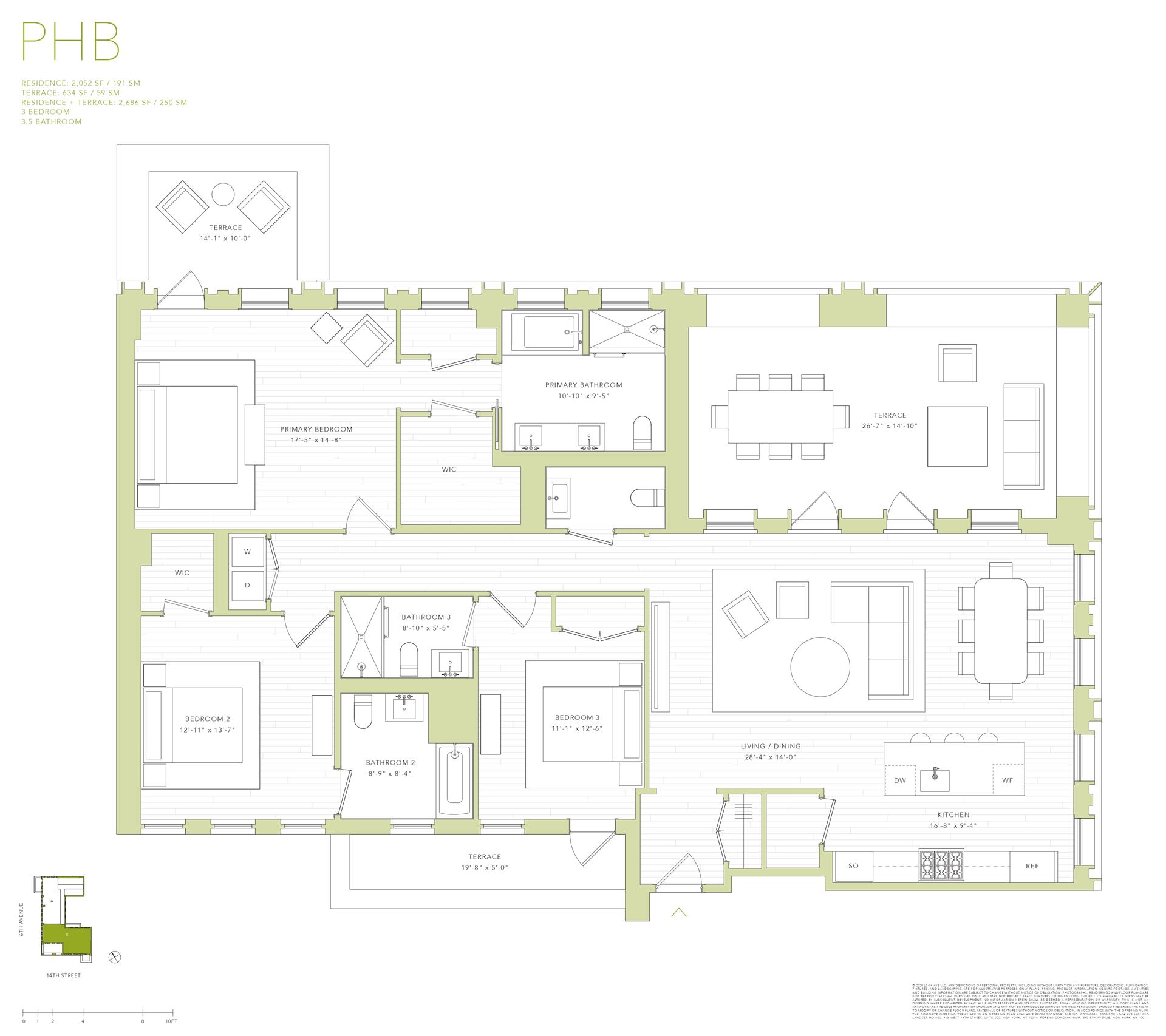 Floorplan for 540 6th Avenue, PHB