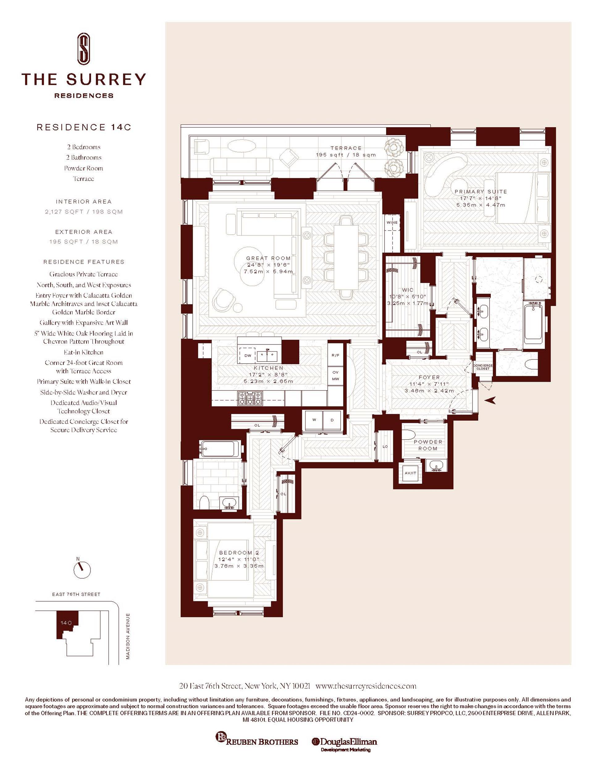 Floorplan for 20 East 76th Street, 14C