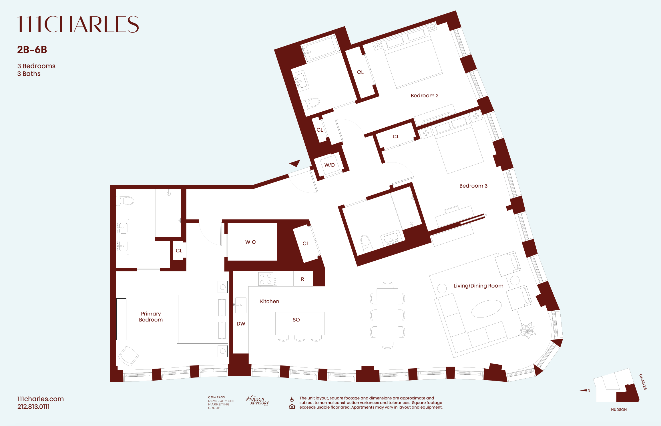 Floorplan for 111 Charles Street, 2B