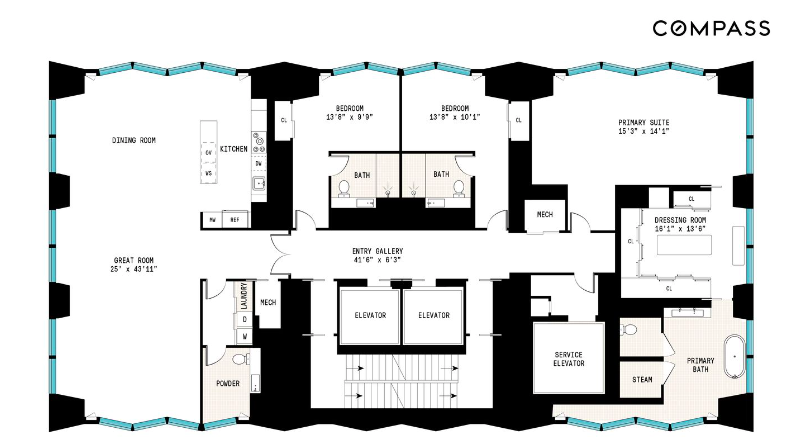 Floorplan for 100 East 53rd Street, 53/52A