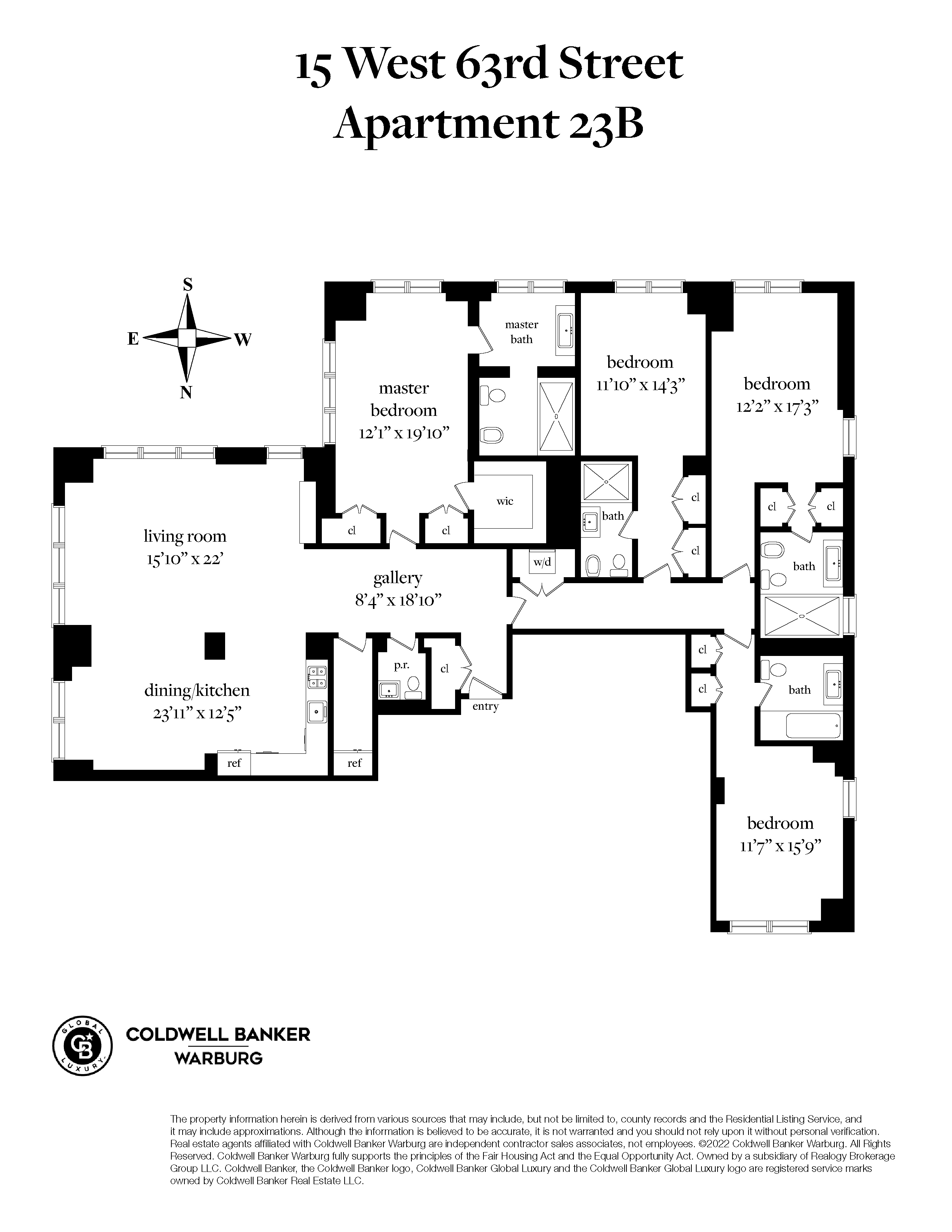 Floorplan for 15 West 63rd Street, 23B