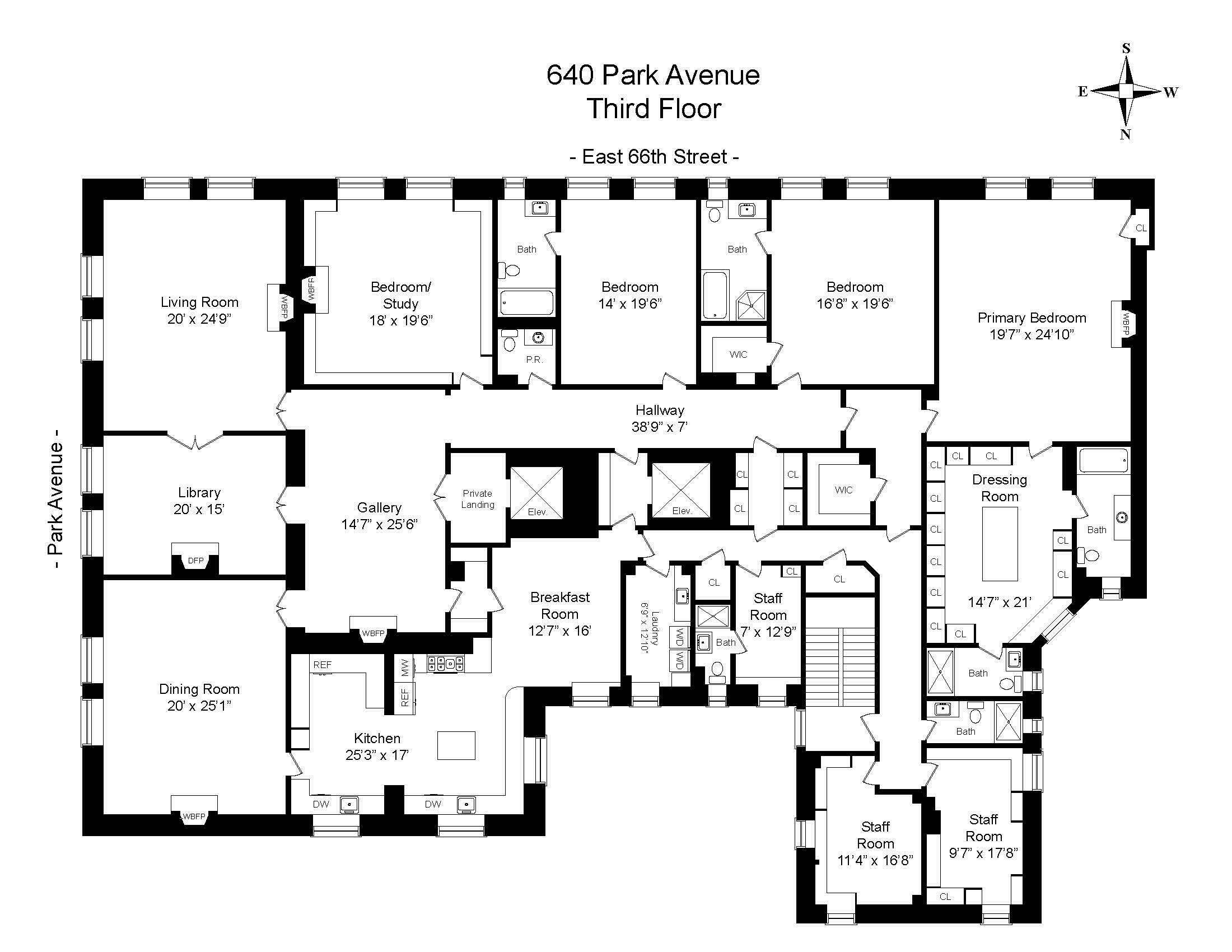 Floorplan for 640 Park Avenue, 3RD FLOOR