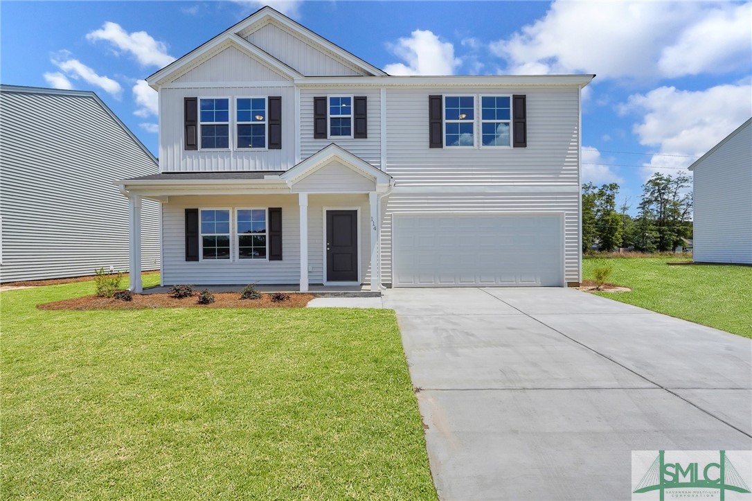 READY IN 30-DAYS! This Russell by Mungo Homes is located within minutes from downtown Springfield, the Effingham County schools, and a short drive from the shopping and dining of Pooler, making it easy to enjoy the small-town feel. Upon entering, you're greeted by an inviting office space just off the main entry. The open concept kitchen is the ideal space for entertaining with seating at the island, walk-in pantry, stainless steel appliances, and proximity to the eat-in and family room. Just up the stairs, all four bedrooms have easy access to the laundry room and a loft, a great area additional space for hanging out! The generous primary suite includes two separate walk-in closets with a 5ft walk-in shower, dual vanities with granite countertops, and a linen closet in the bathroom. The three additional bedrooms all come with walk-in closets and share a hall bathroom. Spend the afternoons outside relaxing under the covered porch with the privacy of nature behind the home.