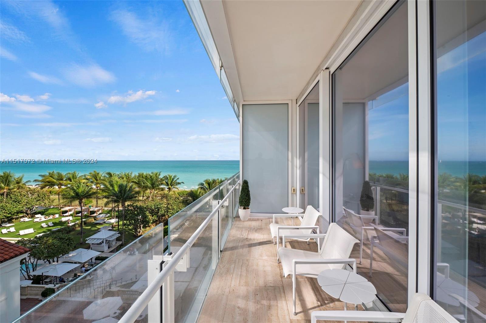 Modern, bright and expansive corner residence with ocean and city views in the Pritzker prize-winning Richard Meier property. This designer fully furnished turn-key property boasts modern contemporary styles and features floor to ceiling windows custom built-ins, a gourmet Boffi kitchen, SubZero & Miele appliances, a private foyer, and more. The exclusive Four Seasons sanctuary ensures a white glove 5-star living experience with a 24-hour concierge, three pools, exclusive fitness centers and full service spa, champagne bar, concierge and beach walking path.  Select from 4 Michelin star dining experiences.  Centrally located and close to Bal Harbour shops or Miami Beach.