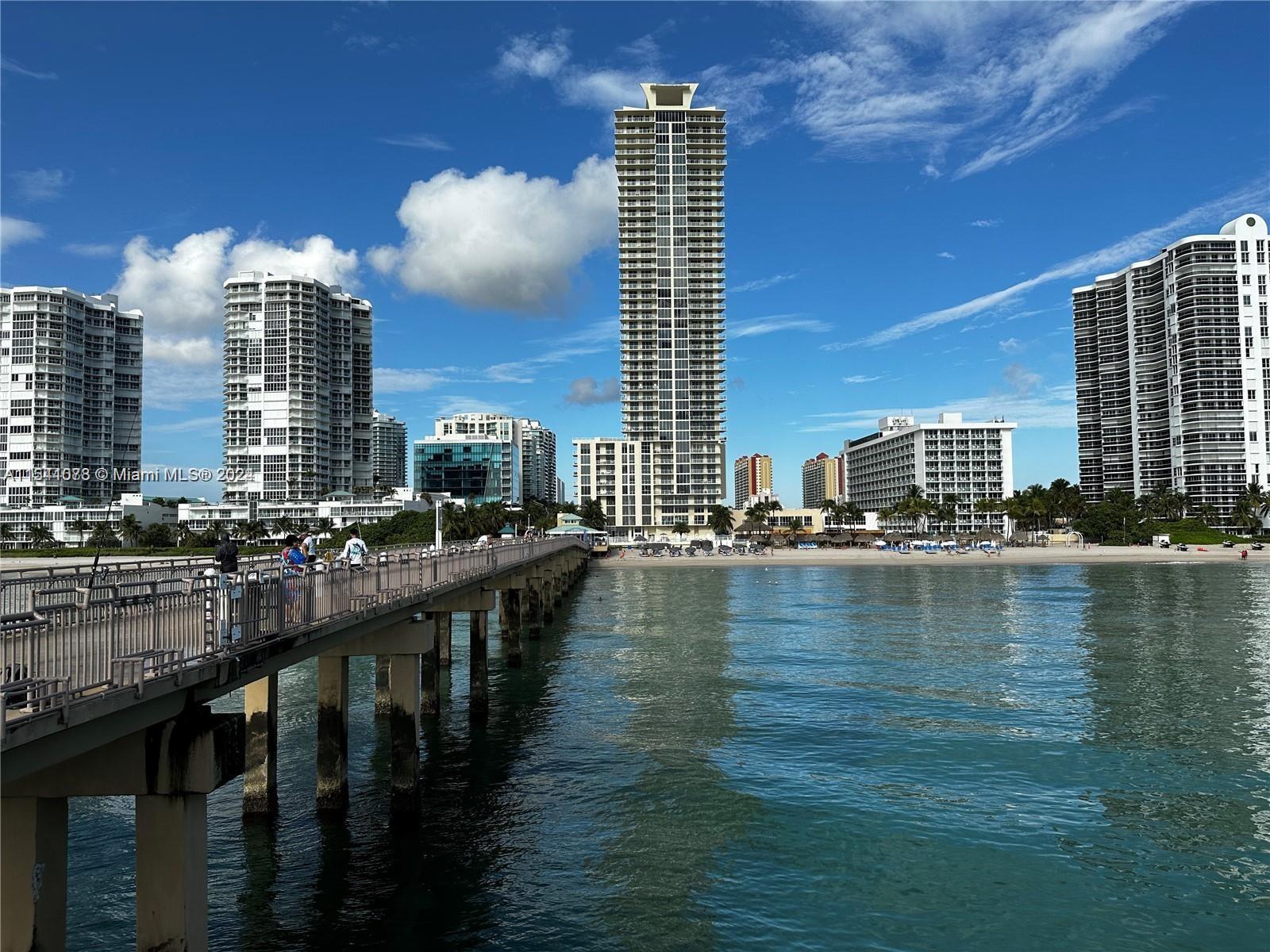 OCEAN Stunning direct Ocean, Intracoastal and skyline views from this Corner Unit spacious 2 bed 2 bath.  Offers full wrap around balcony plus a 2nd balcony, making it one of the best lines in the bldg. Features granite counter tops SS appliances & washer/dryer. Bldg offers amenities galore, included Basic Cable, WIFI, State of the Art fully equipped fitness center overlooking over 600 ft pristine beachfront, jacuzzi, heated pool with beach and pool service, business center, pool table, ping pong, kids playroom, meeting room, fishing pier, restaurant, 24hr concierge, 1valet service Walking distance to dining, shopping, entertainment, grocery stores, Synagogue only 10min drive to Aventura Mall, Ball Harbour, Gulfstream Park and schools Truly luxury haven call home with or with out Furniture