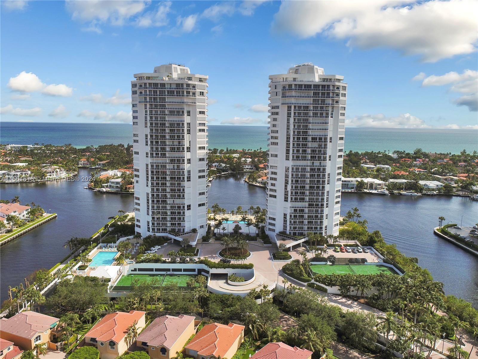 This two bedroom two and half bathroom apartment at One Island Place offers breathtaking Atlantic ocean and dazzling sunset views. Interior features include private elevator entry, marble flooring throughout, Hunter Douglas motorized shades, closet interiors and granite counter tops in the kitchen. Spacious balconies provide a perfect spot to enjoy the serene beauty of the ocean and vibrant evening skies. The interior layout is designed to maximize natural light and highlight the stunning vistas, creating a tranquil and inviting living space. 
Building is currently undergoing a 24 million dollar renovation new lobbies and social areas. Amenities include two pools (morning and afternoon sun), snack bar open weekends, two tennis courts all situated on 8 acres. Please use Show Assist.