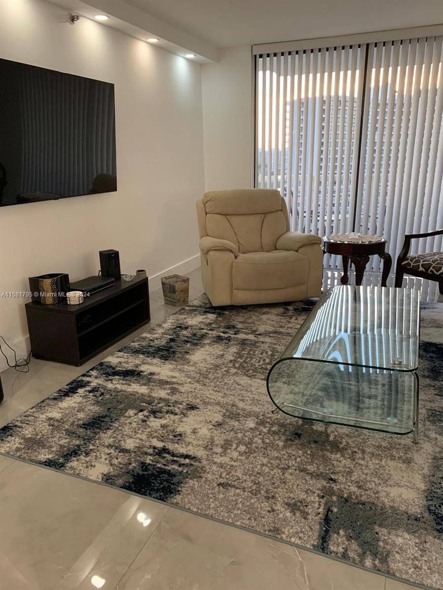 Corner unit with amazing views. Newly renovated with all new appliances and 3 TV's. Fully furnished, sheets, towels, dishes, etc. Rent includes electricity, cable, WiFi Internet. Two heated pools, jacuzzi, gym, 24-hour front desk/security. Walking distance to Founder's Park/playground, Aventura Mall, & close to the beach. Includes parking garage space for 1 car and additional space may be rented.  NO PETS & NO SMOKING. $3,200 based on a 6-month lease. Move-in deposit includes 1st month & 2-mth security, $150 applic. fee & $150 maintenance fee. Shorter term may increase rent rate. Available May 1 to Oct. 31, 2025.