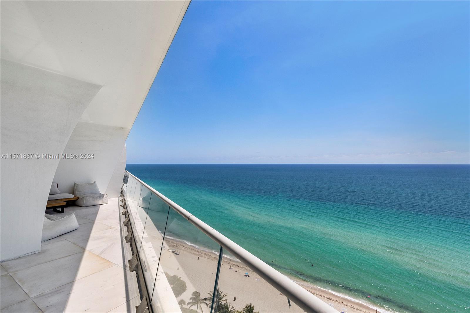 Jade Signature / Sunny Isles Beach / Corner unit with a breathtaking ocean & city views / 4 Beds + Media Room / 4.5 Baths / Finished Closets / 2,980 sq. ft. of living area / Access to balcony in every bedroom / Fully furnished & Ready to move-in / Marble Floors. Building Features: Ground level: Children's Room, Entertainment Lounge, Wine Bar, Residents' Kitchen, Beach Bar and Grill, Two Pools and Beach. Lobby Level: Front Desk, Concierge, Reading and Music Lounge, Library, Business Center, Breakfast Room, Club Room. 3rd Level: Oceanfront Gym, Spinning Studio and Pilates studio, Outdoor Yoga Deck, Spa, Massage and Facial Room, Manicure/Pedicure Salon, Water Therapy Terrace. MINIMUM 6 MONTHS RENT.