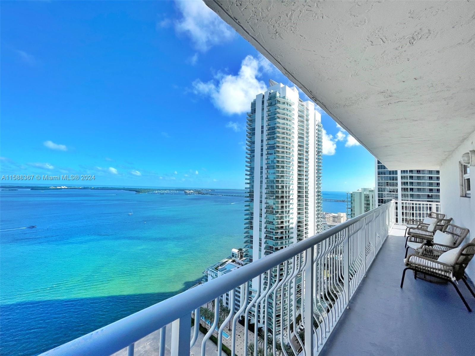 Spectacular Oceanfront corner sky residence in the heart of Brickell offering mesmerizing direct ocean views and dramatic city views. Spacious wrap around balcony 300sqft. Fully remodeled 2B/2B +Den – TURNKEY, perfect floorplan, marble floors, professionally furnished, curated art & furniture. Full-service resort-style building w/: Concierge, Valet, 2 Pools, Jacuzzi, State-of-the-art Gym, Sauna, Game Room, Social Lounge, Kids Room, BBQ Area. Steps away from best restaurants & shopping in Miami. Just minutes from Beaches & MIA Airport. Low HOA includes Ultra-High Speed Internet, HD Cable and Water. Perfect 2nd home or investment property/Airbnb. NO SHORT TERM RENTAL RESTRICTIONS. Incredible ROI. Magnificent Rainforest themed investment property. MUST SEE!