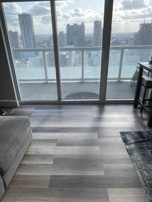 Price improvement Alert!  Enjoy beautiful sunset views from this spacious studio on a high floor facing west. Renovated with pergo gray wood floors. Best downtown Miami location across Bayfront Park and Bayside Marketplace, Metro mover station right across. Near Arena, Museums and Parks. Building features infinity pool, cabanas, fitness center with spa, 24 Hr security and Valet parking.