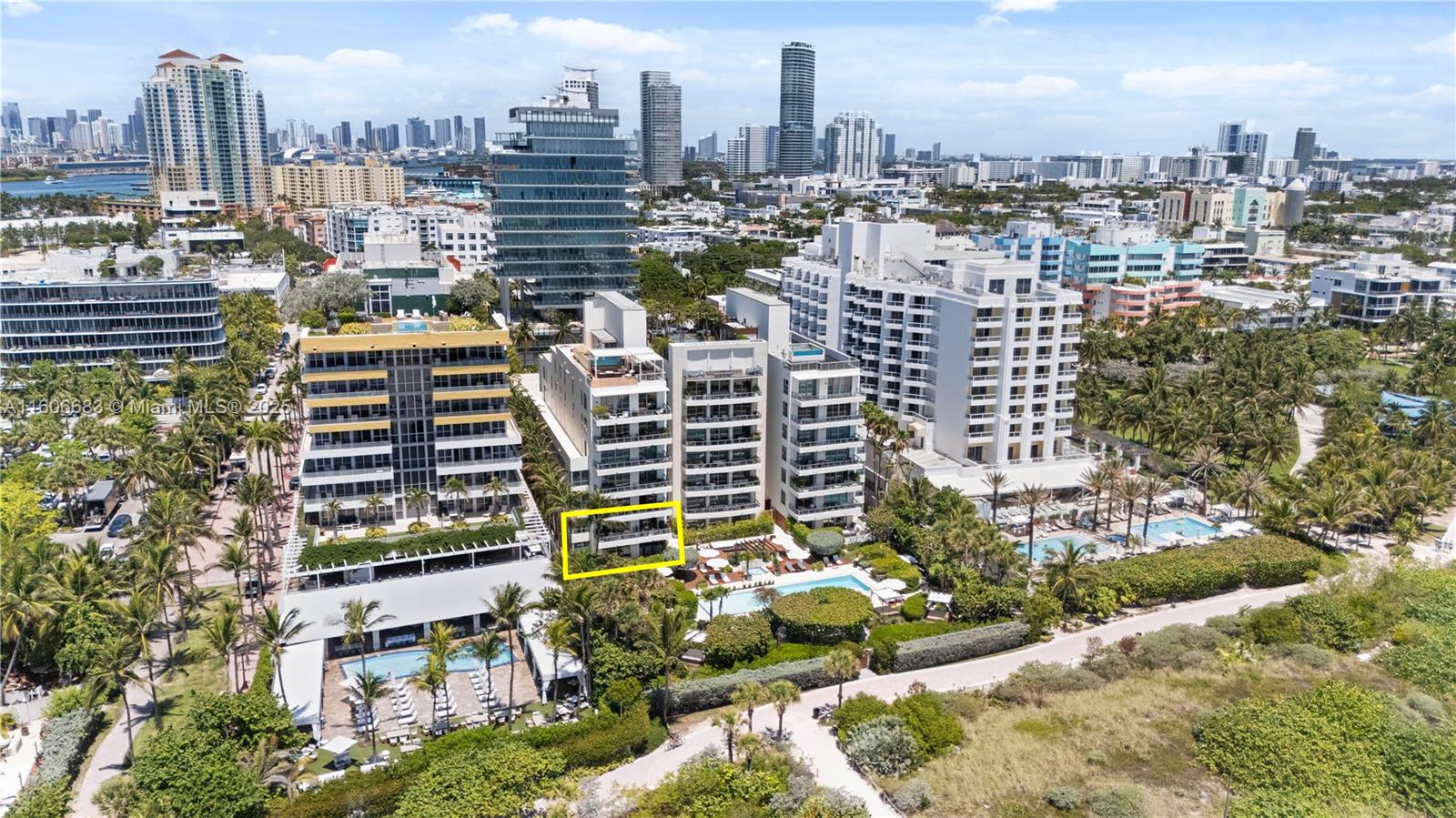 OCEANFRONT TWO STORY RESIDENCE. Feels like a house in a luxury boutique building. Nestled in the heart of the Miami Beach SOBE neighborhood. Stunning ocean views, privacy & DIRECT access to the beach. Per original floor plans 7,771 SF of Interior & Terraces, meticulously furnished & appointed. Generous spaces with 25 ft high ceilings allow for art display. Gourmet kitchen & large bathrooms. Private elevator, maid's quarters, surround system, projector screen, balcony off the master suite, patio leading to pool area and beach. Indoor garage for 4 cars. The building offers resort-style amenities including pool, gym, bbq area, social room, wine cellar & concierge services. Ideally situated on Ocean Drive. Real seller.  Ready for immediate possession.