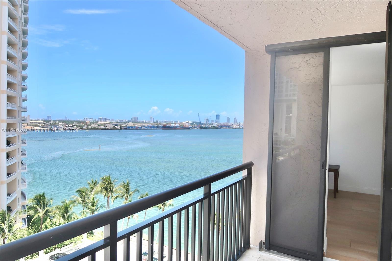 Welcome to your new home in the heart of Brickell Key! This prime-location apartment offers luxurious living with stunning water views from its private balcony. Featuring 1 bedroom, 1 full bath, and 1 half bath, this unit is equipped with a spacious closet and a convenient washer and dryer. The building itself boasts a range of amenities designed for your comfort and enjoyment, such as a refreshing pool, a fully equipped gym, a convenient supermarket and more. Recently remodeled, the lobby exudes elegance with their new elevators, updated floors, and the hallways that are near completion, promising a pristine living environment.