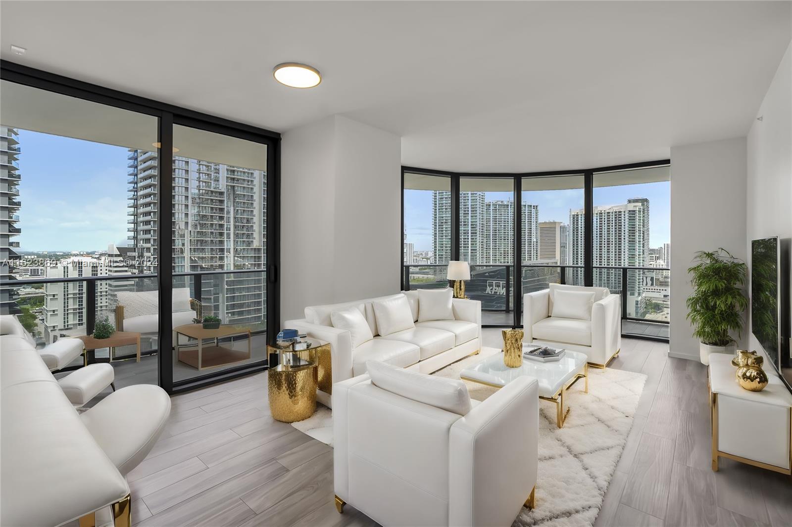 Step into luxury and comfort in this newly painted 3-bedroom condo nestled in the heart of Brickell. As you enter, you're greeted by an expansive living space adorned that enhances the modern aesthetic. Corner unit with wrap around balcony. Unit features a private elevator foyer, high ceilings, marble countertops, updated appliances. Amazing amenities on the 9th floor such as fitness center, basketball and tennis courts, spa, pool side cabanas and bar, indoor and outdoor kids play area, residents only 58th rooftop terrace and pool, 24 hour valet and concierge.