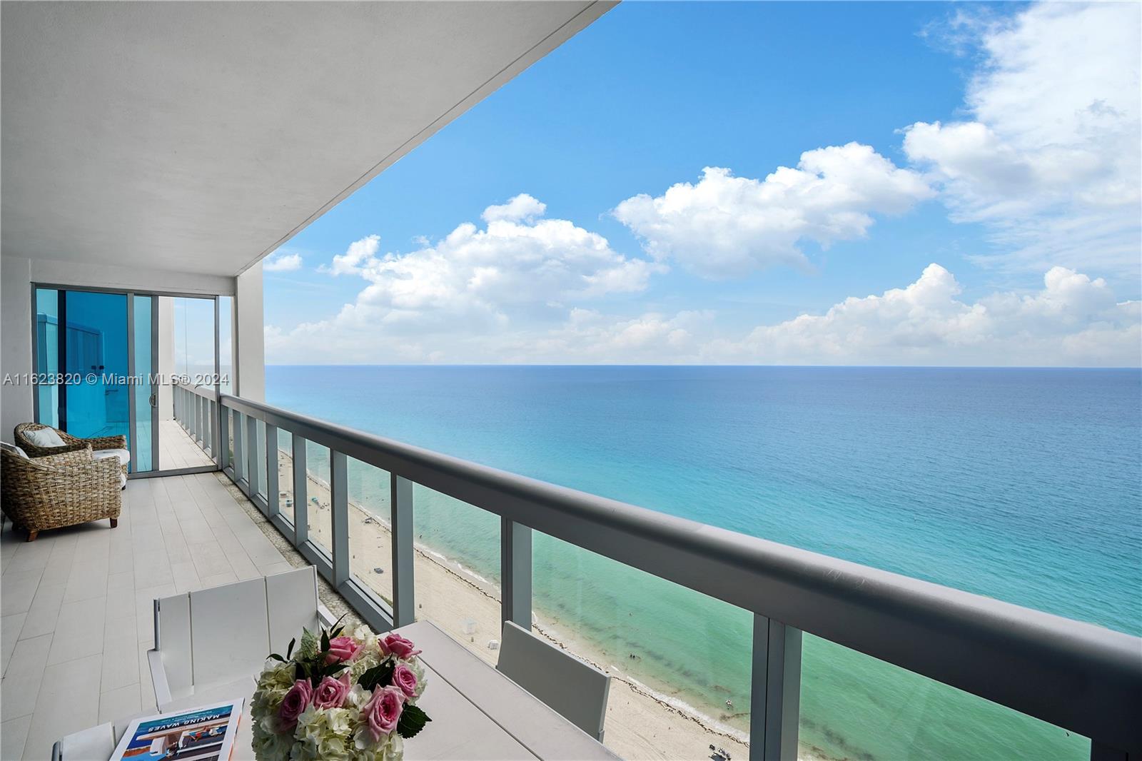 A stunning, one of a kind trophy home in the sky with private rooftop pool in the prestigious North Tower at the Carillon Wellness Resort. Two apartments were combined to create this one of a kind 3 bed, 3.5 bath, home on Miami Beach with 3000 interior SF plus 3,000 SF of outdoor space, for a total of 6000sft. Breathtaking rooftop swimming pool overlooking the private beach club to the East and gorgeous city views to the West. Two master bedroom suites, huge walk in closets, office, floor to ceiling windows throughout, family room/tv room, dining room, kitchen with Miele appliances, wine storage, and 2 subzero refrigerators. Owning at the Carillon provides access to a private beach club, 4 pools, 70,000 sq ft gym, 100+ gym classes per week, spa, restaurant, coffee shop, and more.