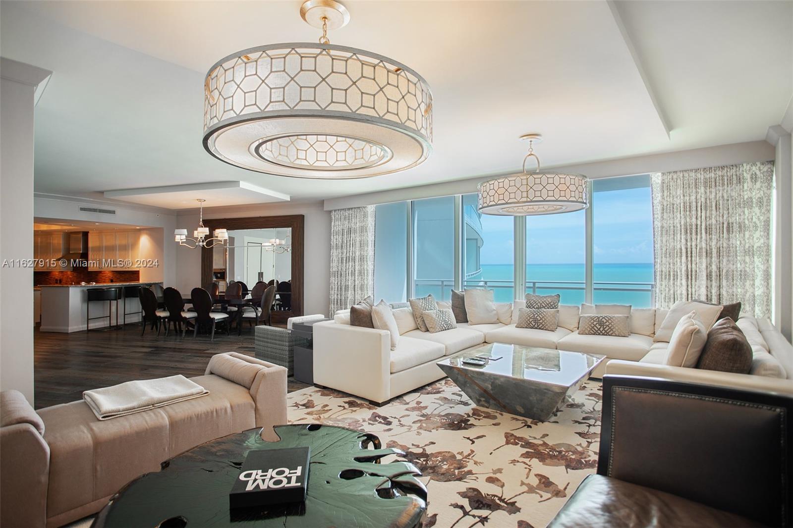 Beautifully finished and furnished by designer, this 3 bedroom, 3.5 baths residence located in the heart of Bal Harbour, a few blocks away from famous Bal Harbour Shops. Panoramic ocean and intracoastal views.  World class building amenities include Exhale Spa at the Ritz Carlton, two swimming pools, exercise room, bar and restaurant, movie theater,  24 hrs concierge, in-room dining.