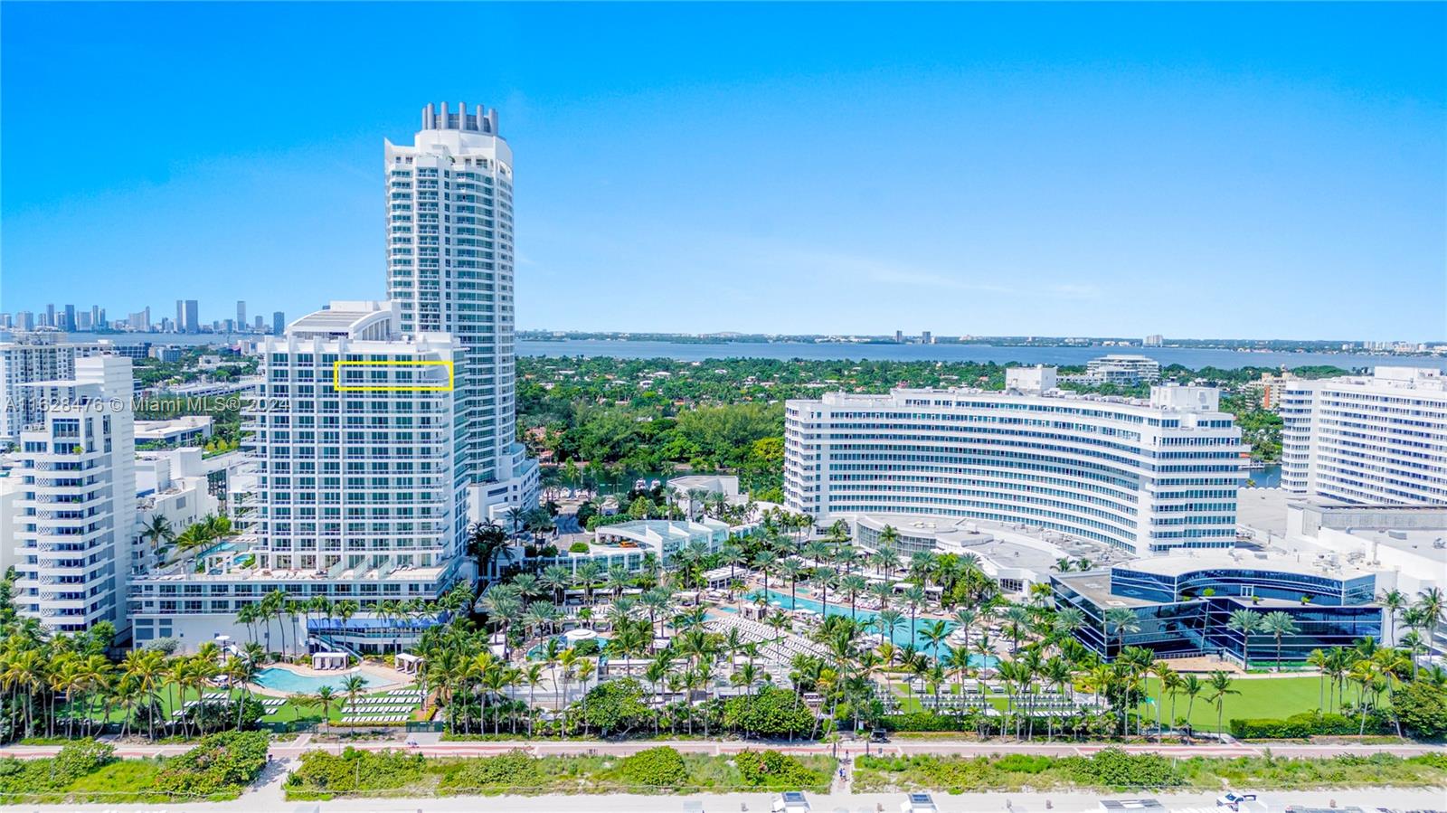 Enjoy breathtaking unobstructed ocean, bay, & city views from this 18th-floor, fully furnished 2BD/2.5BA corner unit at Fontainebleau III resort. This direct oceanfront double unit features a private entrance foyer, 2 balconies including a unique 621 sqft expansive wrap-around balcony perfect for entertaining, 2 king beds, 2 sleeper sofas, a complete kitchen, & a washer/dryer. Enjoy full service, vacation-style living! Option to enroll in hotel rental program & receive income while away! The Fontainebleau resort offers award-winning restaurants, LIV night club, Lapis spa & gym, bakery, shops, salon and more. Maintenance fees include all utilities: AC, internet, cable, local calls, electricity, valet + daily free breakfast in owner's lounge. Click the virtual tour link to see a video.