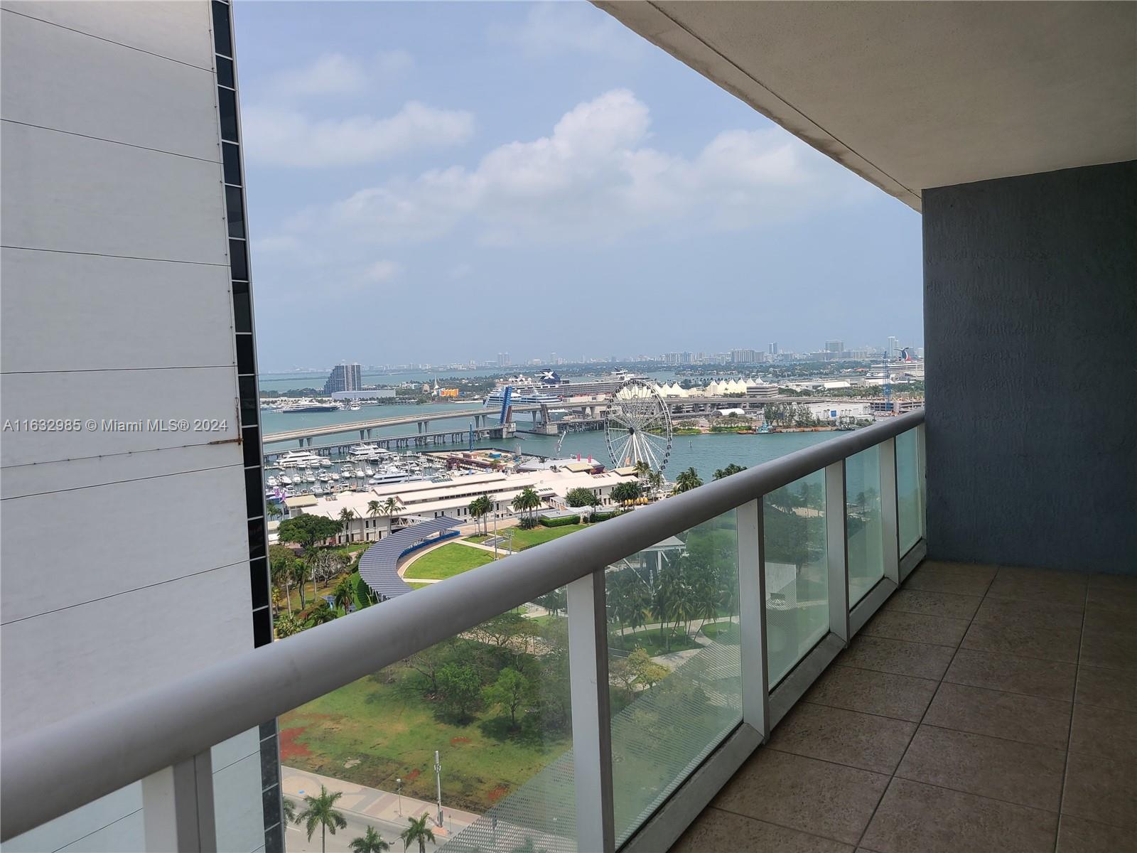 Experience luxury living in Downtown Miami with this stunning 2-bedroom, 2-bath condo. Enjoy breathtaking city views from a spacious balcony. The unit features an open floor plan with ample natural light, tiled floors throughout, and a modern kitchen with high-end appliances. Both bedrooms offer generous space and comfort, while the master suite includes an en-suite bath. Located in a prime area, you're just steps away from dining, shopping, and entertainment. Ideal for urban living, this home offers convenience and style.