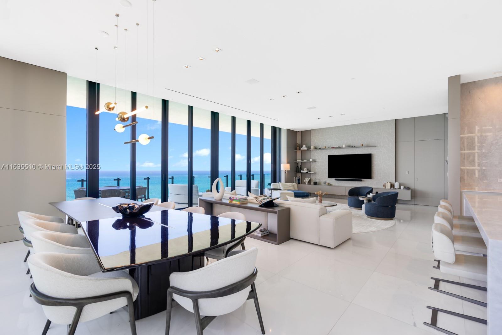 Experience oceanfront luxury living at its finest in this meticulously upgraded premier residence located at Muse Condo, Sunny Isles Beach. This exquisite property offers high-end custom finishes in every detail from the wood paneling to the built-ins and lighting. With 3 bedrooms, 3.5 bathrooms, plus a den with sauna and a cold plunge, the expansive layout provides ample space for relaxation and entertainment. Boasting an open Italian kitchen with top-of-the-line appliances and marble floors throughout. Indulge in the ultimate resort-style lifestyle with access to 5-star amenities, all within a prestigious oceanfront setting. Enjoy breathtaking direct ocean views from the comfort of your home. Available furnished or unfurnished.