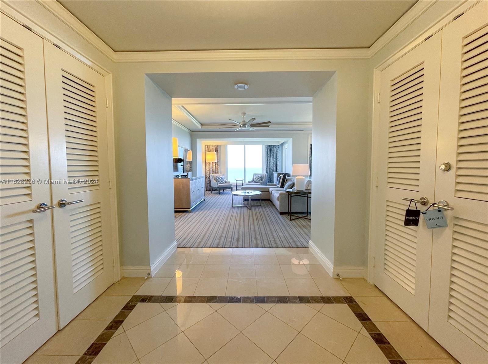 Luxurious Ocean Front Unit at the Ritz Carlton in Key Biscayne. This 6th floor apartment offers breathtaking ocean views from every room. Enjoy the many amenities the hotel has to offer for an amazing experience during your stay. The property has two swimming pools, including a children's splash pad, a fully equipped gym, tennis courts, as well as a 25,000 sq ft spa. There are several restaurants and bars conveniently located on the property as well. Weekly rental available, contact listing agent for price and availability.