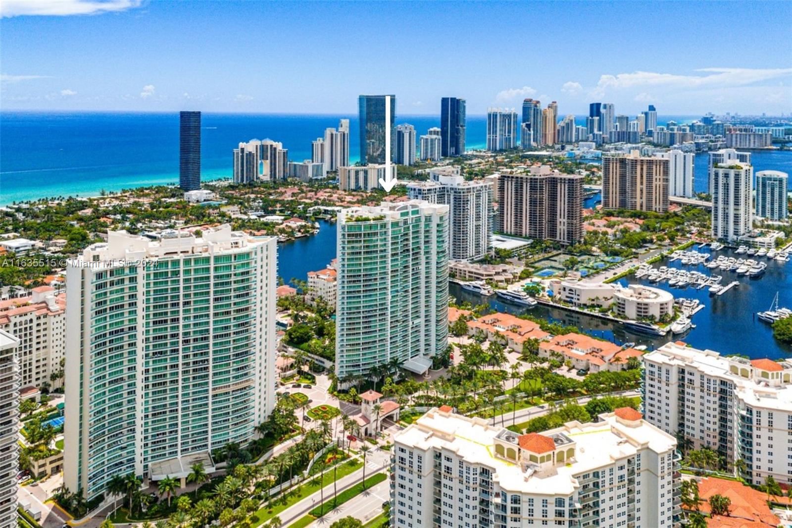 Discover a spectacular apartment at Porto Vita Residences in Aventura, FL. This stunning unit features 3 bedrooms, a family room, and 4.5 bathrooms. Enjoy breathtaking views of the ocean, Intracoastal Waterway, golf course, and city skyline from this floor-through unit. Enjoy both sunrise and sunset from expansive terraces accessible from every room. The apartment boasts wood floors throughout and custom wood-built walk-in closets. Additional amenities include a private elevator, 24-hour security, concierge, and valet services. Porto Vita offers a luxurious lifestyle with access to a private club featuring restaurants, a gym, a spa, tennis courts, a pool, and a beauty salon. Experience unparalleled elegance and convenience in this exquisite residence.