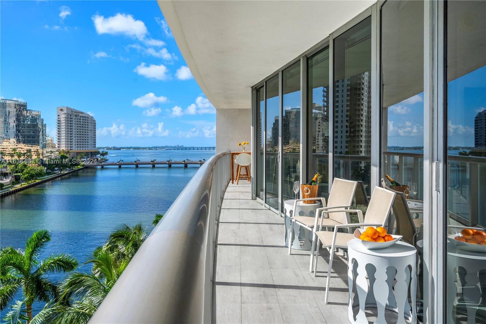 Breathtaking bay views from this chic waterfront residence at coveted Icon Brickell! Offering a spacious split floor-plan with 2BD/2BA + Den, sun-drenched interiors, open kitchen w/top-of-the-line appliances & breakfast bar, & impact windows/doors, spacious bedrooms w/gorgeous baths. Entertainers will love the oversized terrace running the full length of the unit w/stunning water & skyline views. Great location steps to Brickell City Center, Mary Brickell Village, metro mover. Live in the heart of the Financial District! Full service building w/resort-style amenities: a 300FT swimming pool, hot tub, wading pool overlooking the Bay, spa, state-of-art gym, theater, game room, 24-hr concierge, valet, Icon Café & acclaimed restaurants Cipriani & Cantina La Veinte.