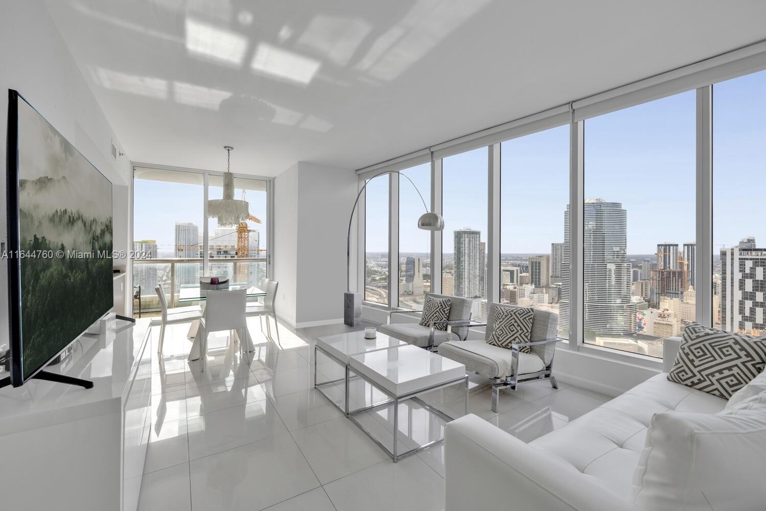 Best location in Brickell. Enjoy the flexibility of being able to rent this unit short-term or long-term. Tower 3 offers valet parking only, for a monthly fee. Open Kitchen flowing into the Living Area with floor-to-ceiling windows along the entire NE corner of the unit. Great view to the Miami River, and the Skyline of Miami. Icon Brickell Tower 3 offers residents resort-style amenities, including a 300-foot-long swimming pool, a 28,000-square-foot spa and fitness center, a 50-person hot tub, a game room, a movie theater, Located in the heart of the financial district, close to downtown, parks, Brickell City center. 24-hours security, opportunity for investors as an income property. Airbnb, VRBO, daily rentals are allowed. Pet friendly building.