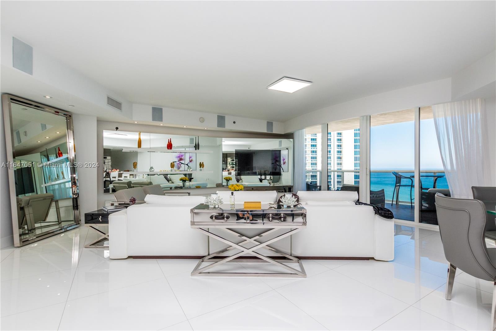 Discover luxury living in this stunning 2-bedroom, 2.5-bath condo in the heart of Sunny Isles. Enjoy direct ocean view, impeccable renovations, oversized tile flooring and designer finishes throughout. The modern kitchen and baths feature top-tier appliances, while an extra office nook is a perfect space for a home office.  Two balconies offer remarkable views of both the ocean and the city. The Ocean Four building offers 5-star amenities including a restaurant, beach service, valet, security, heated pool and exercise room. With a prime location, just across the street from the shopping plazas this condo offers the perfect combination of convenience and serene coastal lifestyle. Available for annual UNFIRNISHED rent. Furnished rent is possible for 6+ months at a higher rate.