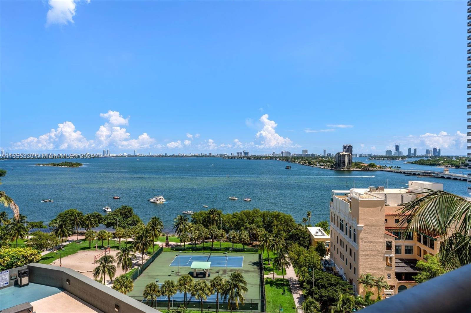 This amazing Miami condo offers breathtaking water and ocean views from both spacious bedrooms and living room. Located right in front of the Biscayne bay and across from Margaret Pace Park, it provides the perfect blend of serene water views and vibrant green space. With hardwood floors and a prime location close to everything,this turnkey and short-term friendly unit is a fantastic investment opportunity that generates good income or beautiful vacation home that you can enjoy. A must-see!Furniture is negotiable.Text Listing Agent for more info.