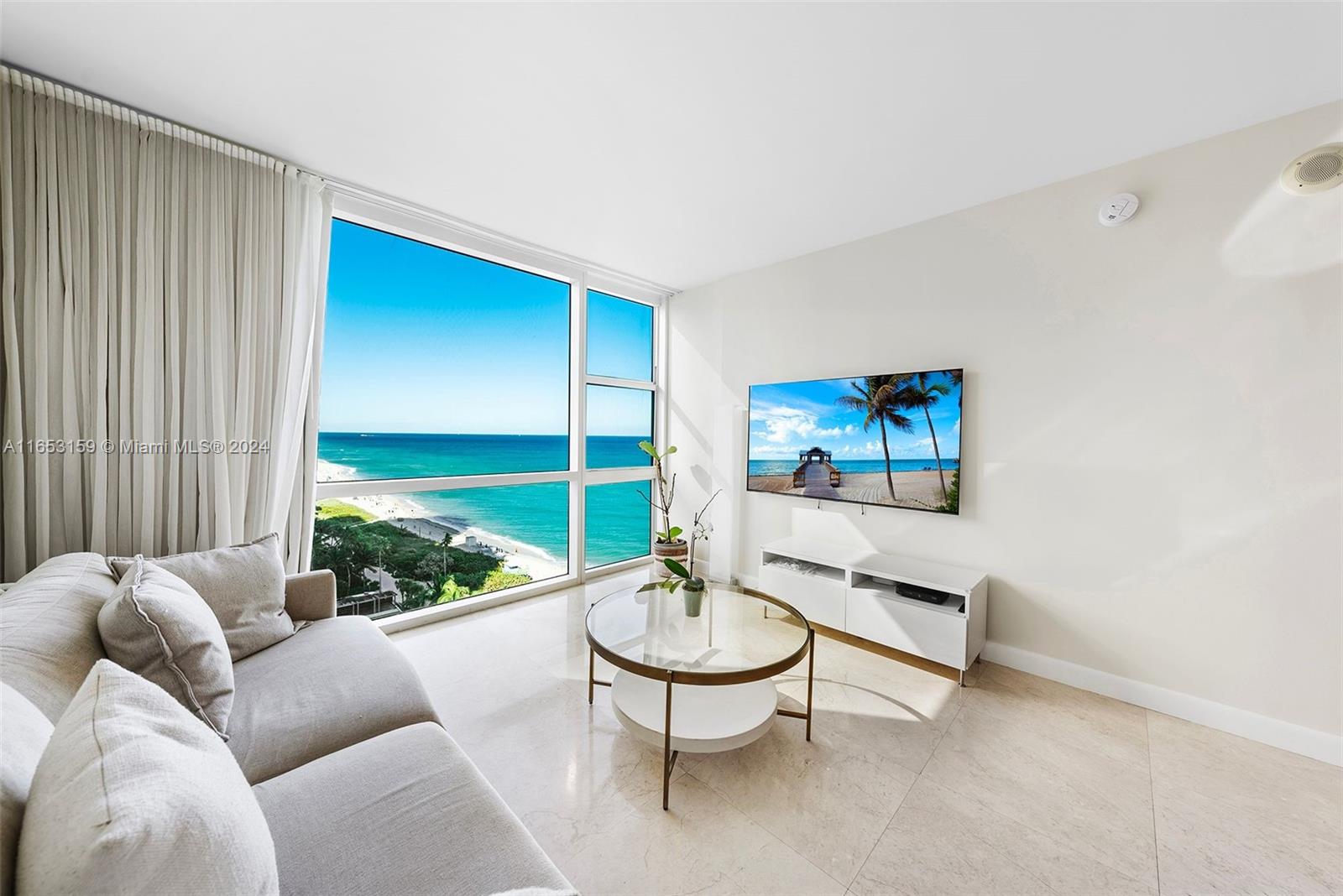 Amazing ocean views, Closest line to the sand in category. Long views of Ocean & Coastline in this renovated 1/1 w/ real wood flrs, travertine & top of the line finishes: Miele, Subzero at Conde Nast rated #1 Wellness Property- Carillon Wellness Residences.70,000 SF+ Gym, Spa, Regenerative Medicine & Wellness Center, private Beach Club,100s of renowned fitness classes, restaurant, Michelin star pop up, Juice Bar, Pilates, Yoga, walking & biking paths along the beach boardwalk, water sports, hydrotherapy, Rock Climbing Wall. 24hr concierge & MORE. AVAIL asap for 6-12 mo. Txt for inquiries.