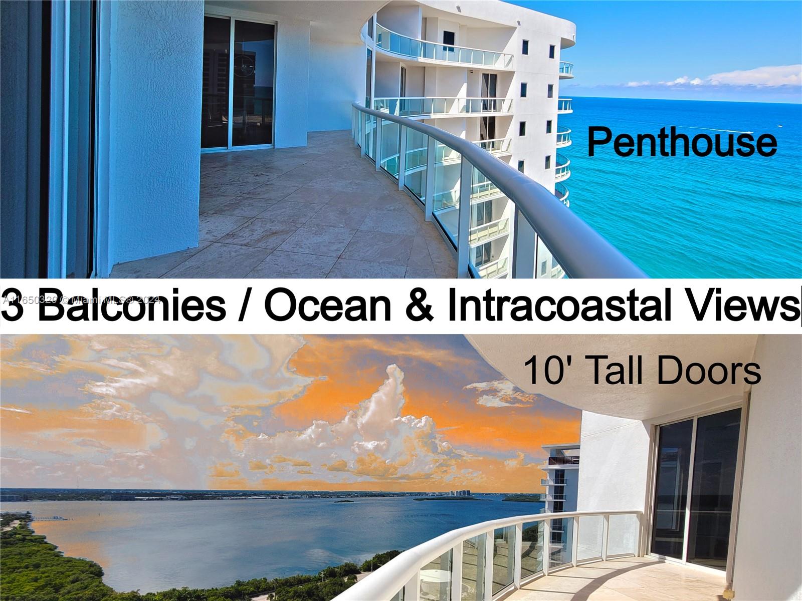 PENTHOUSE with 10 foot hurricane impact doors (no rattling from accordion shutters on a windy day).  3 balconies add an additional 800SF of outdoor space with ocean & intracoastal views.  Glass balcony panels = no whistling from metal rods.  This tower was built in 2007 & Palm Beach County updated the hurricane building codes in 2005.  Pet friendly with a dog run on the south side.  Social room & second floor lobby updated in 2024.  Also a media room, gym & sauna.  Structural Engineering Report completed (new FL Law) & Chase Bank has approved this building.   TWO AC units & the cooling tower on the roof is maintained by the condo assoc (no condenser on the roof for owners to maintain).  Garage parking 1 space deeded & 1 assigned.