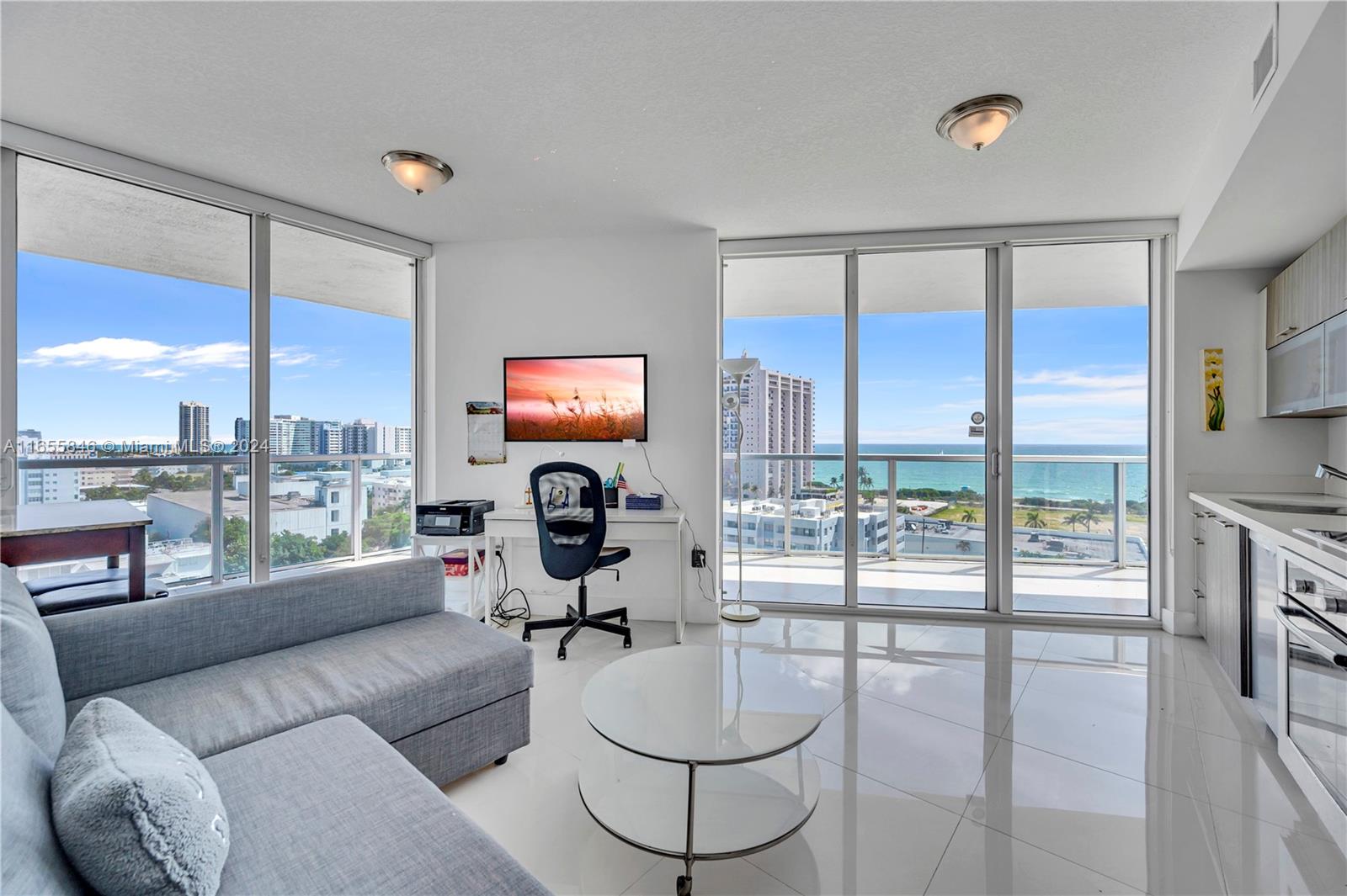 Beautiful Corner 1BR/1B in the Heart of North Beach. Unit has amazing views of Miami Beach from both Balconies; direct ocean view. Located in the Boutique style Eden House Miami Beach, providing elegant full spectrum first-class service. 24-HR valet, Front desk attendant and onsite management. Walking distance to a verity of international cuisines, and just steps from Miami's beautiful Beaches. Easy to Show!