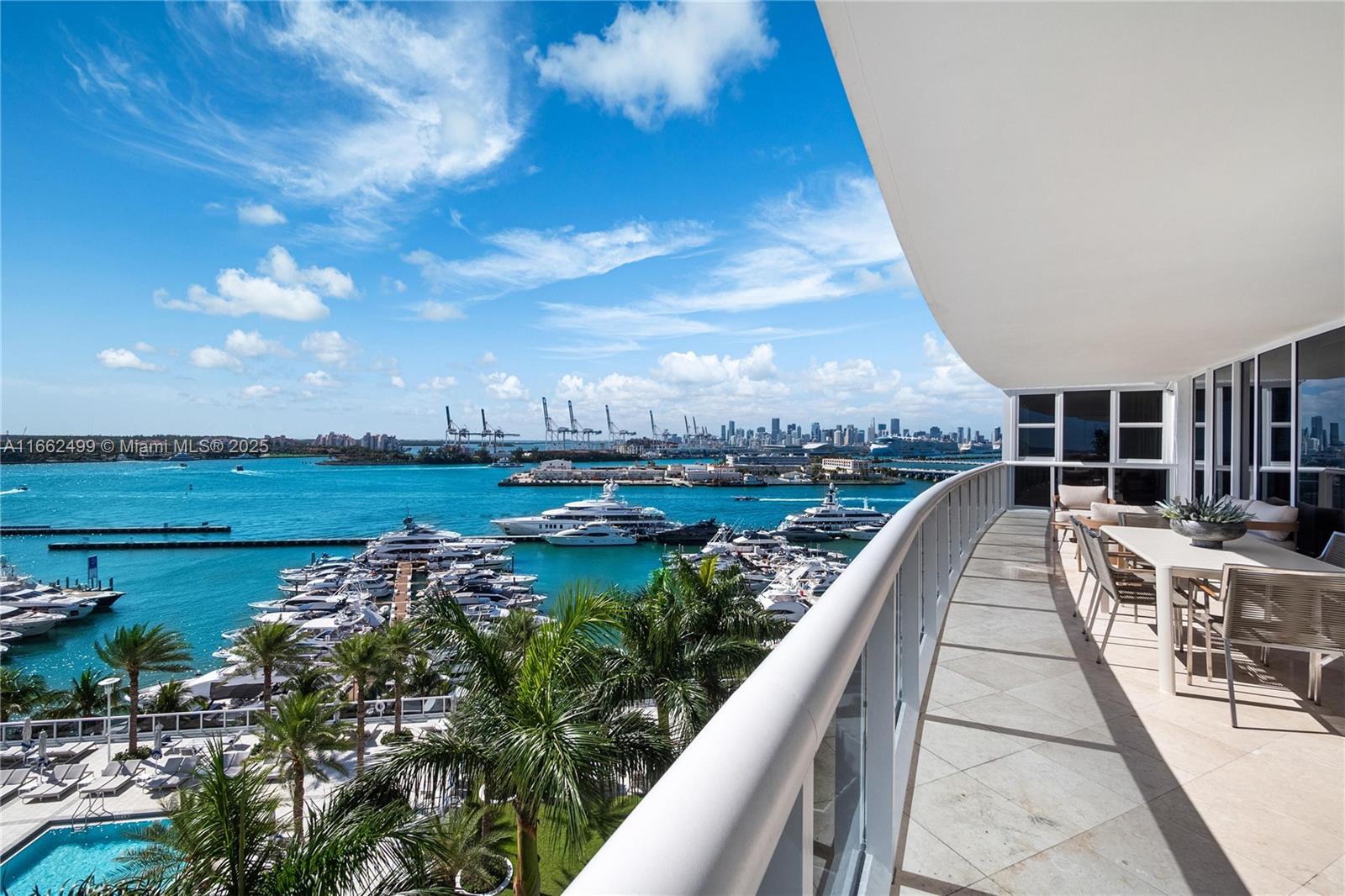 Discover Miami luxury living in this expansive 2,000+ SF residence with an impressive 500+ SF wraparound terrace. The highly sought-after '06 line features an exceptional layout, offering panoramic sunrise to sunset views of Biscayne Bay, Miami Beach Marina, and Miami's skyline. The open-concept design allows for breathtaking water views from every room, seamlessly blending indoor and outdoor living. The sleek, modern kitchen is outfitted with top-of-the-line appliances and premium finishes. Murano Grande provides resort-style amenities, including a pool, fitness center, tennis courts, & 24-hour concierge service. Situated in the exclusive South of Fifth neighborhood, you're just steps away from Miami's finest dining, shopping, and beaches. Also available for sale at $3.5mm.