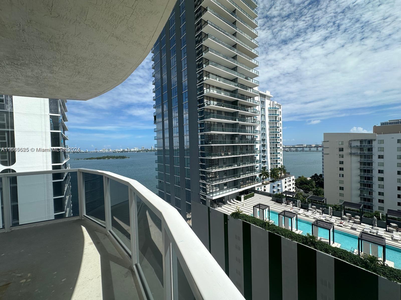 Direct East facing Bay and Miami Beach Skyline views from this 3 bedrooms and 2 Baths Condo in the "Heart of Edgewater" Minutes from Downtown Miami and Midtown. The building offers a pool, gym and social room. Luxury laminate flooring throughout the entire unit. The kitchen has stainless steel appliances and granite countertops.