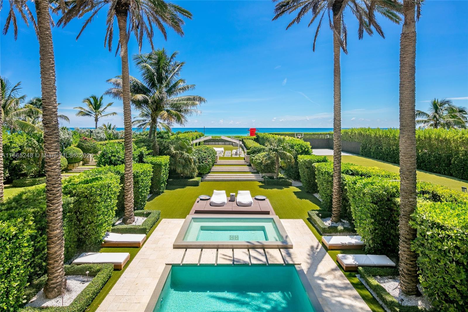 Enjoy a life on the ocean in one of only 12 beachfront homes in all of Miami Beach. Boasting 3 floors of curated
living spaces, impeccable finishes and ocean views that will take your breath away. Enter this modern Balinese
style 5 bedroom, 6 bathroom home through a stunning courtyard with a fountain, day bed and verdant spaces
throughout that lead you to the front door. What you experience in this home is stunning architecture, exquisite
spaces for living, relaxing and entertaining. The outdoors are the epitome of oceanfront living reminiscent of a 5
star tropical resort with an infinity edge pool, outdoor dining and living area, summer kitchen with a built-in pizza oven, spa and elevated fire pit lounge all with a direct pathway to the beach.