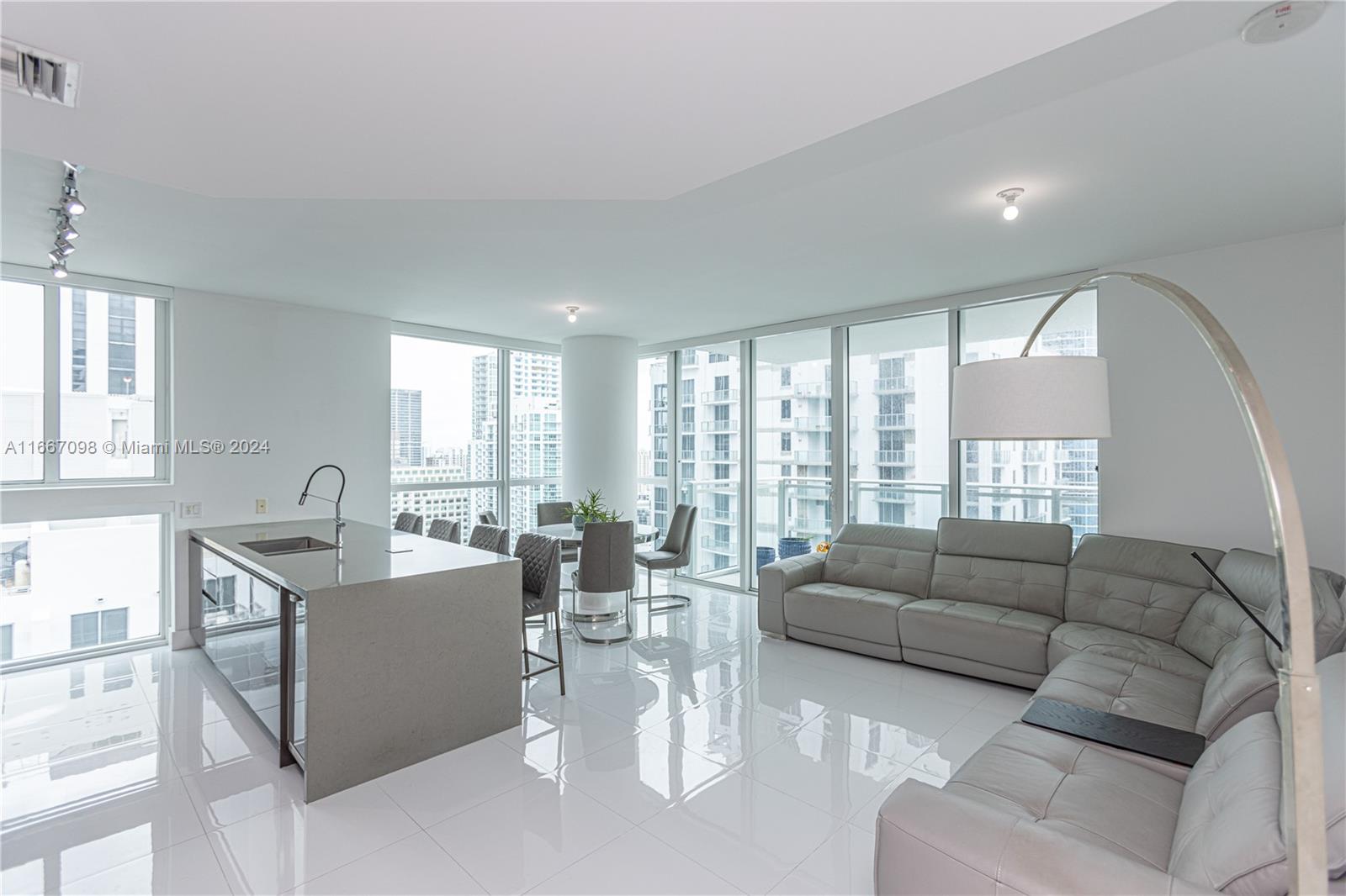 Luxury Apartment Furnished 3/3 corner unit at THE BOND. Panoramic views of the city and water from floor to ceiling windows and oversized
balcony.  Kitchen with all appliances. THE BOND is a residential high-rise located in the heart of Brickell, close to the most famous Shoppings and  restaurants
and entertainment, steps from Brickell City Center & Mary Brickell Village. The resort-style amenities include a
zero-edge pool, cabanas, outdoor kitchen & fireplace, spa, fitness center, business center, club room, library/
reading room, kids center & valet parking. Smart building technology with secured fob access to all​​‌​​​​‌​​‌‌​‌‌‌​​‌‌​‌‌‌​​‌‌​‌‌‌ amenities.