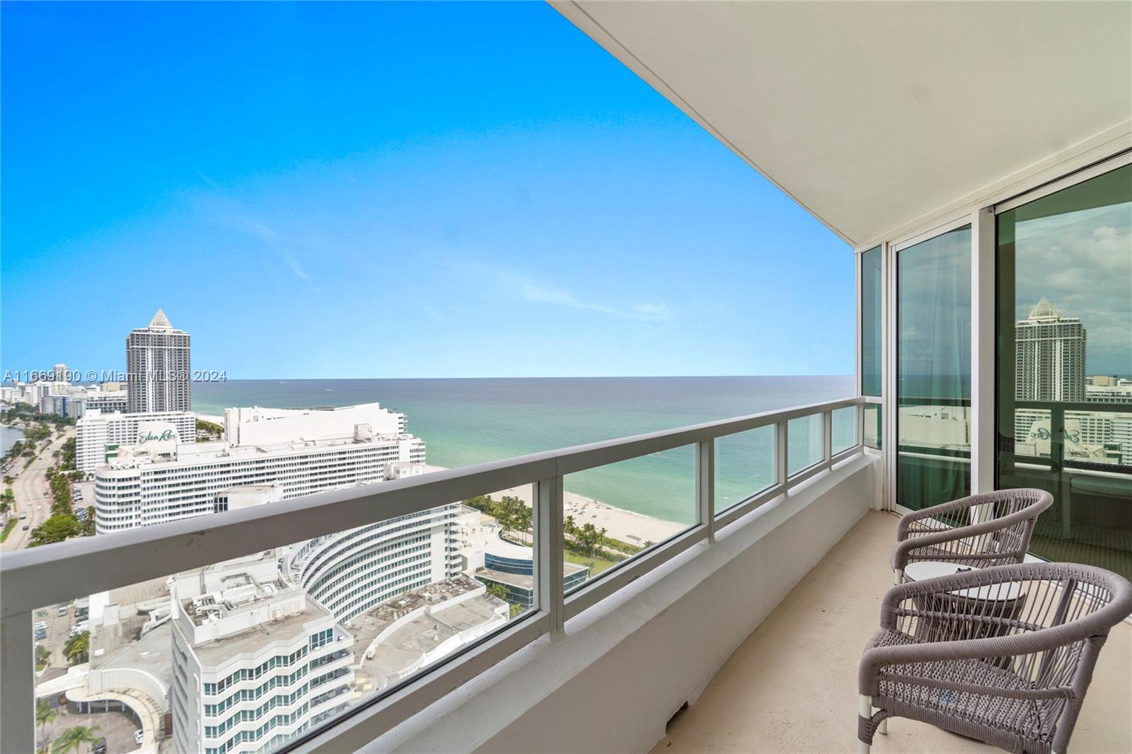 Stunning rarely available north facing 1BD/2BA with breathtaking ocean, bay, city, & hotel pool ground views. This fully furnished, turnkey unit features a king bed, sleeper sofa, full kitchen, and washer/dryer. Enjoy full-service, vacation-style living. Option to enroll in hotel rental program & receive income while away! The Fontainebleau resort offers award-winning restaurants, LIV night club, Lapis spa & state-of-the-art fitness center, bakery, shops, full-service salon and more. Maintenance fees include all utilities: AC, internet, cable, local calls, electricity, valet + daily free breakfast in owner's lounge. Please click the virtual tour link to see a video of the property.