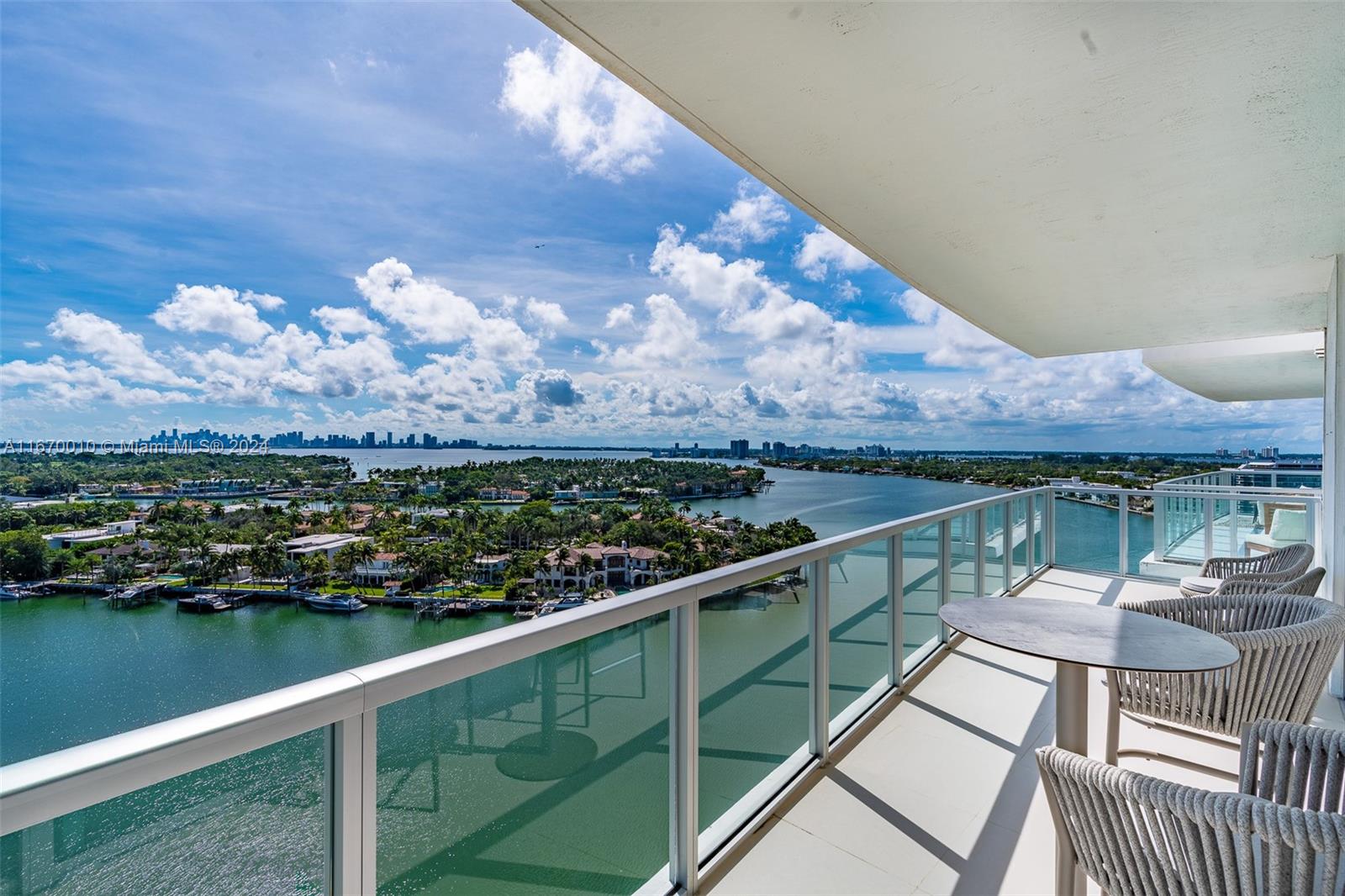 Penthouse 2 bdrm/2 bath with high ceilings. Fully Furnished with beautiful, luxury, high quality furnishings. Incomparable views of Intracoastal, Biscayne Bay, Miami Skyline and the Ocean. Boutique bldg with excellent amenities including heater pool, jacuzzi, steam room, sauna, gym, sunset cabanas, community room and library/lobby. Close to the beach/boardwalk, supermarket, restaurants & bar. Easy access to Brickell/Downtown and other parts of Miami. Washer/dryer in unit. Cable/WiFi included. 1 Parking Spot + Valet.