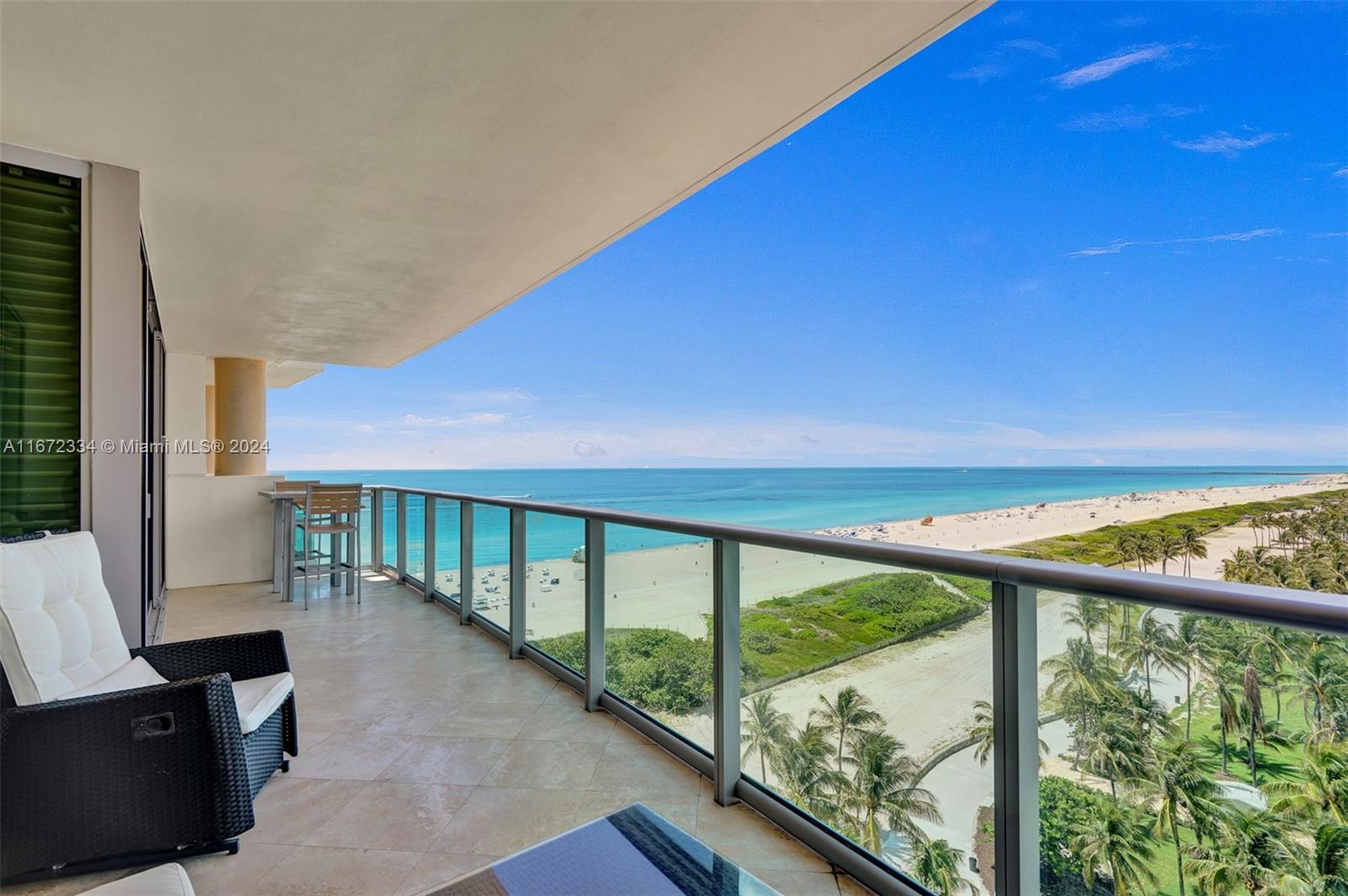 Luxury and Location! Rare opportunity to own this south-facing '03 line at Il Villaggio on South Beach. This 2/2.5  boasts stunning ocean and park views from every room. The expansive main terrace provides ample space for dining and lounging. The 2nd bdrm enjoys its own private terrace. Large master suite w/ direct balcony access, dual closets, spacious master bath. Beautiful light, private elevator foyer, and abundant storage throughout. Five star building known for its world-class service and exceptional amenities including a new profession fitness center and pool.  Enjoy full beach service, BBQ , stunning lobby and a 24-hour guard gate, concierge, and valet services.  25 year certification complete making it an excellent time purchase. Experience the best of oceanfront living!