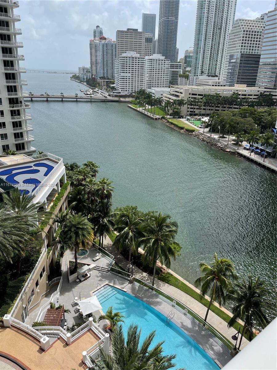 Great 2/2,5 unit  in the building. Located in the heart of Brickell, Spanning 1558 s/f, providing ample space for its occupants. Residents are treated to an array of unparalleled amenities. Marble floors throughout the living space. The expansive living area seamlessly transitions to a wide balcony with views of the city skyline. High-impact windows adorning every room, natural light floods the interior. 24-hour security personnel, allowing residents to enjoy peace of mind at all times. 24-hour concierge, tennis courts, gym, business center and much more. Unit is rented until August 15th, , 2025 for $5,300 per month.