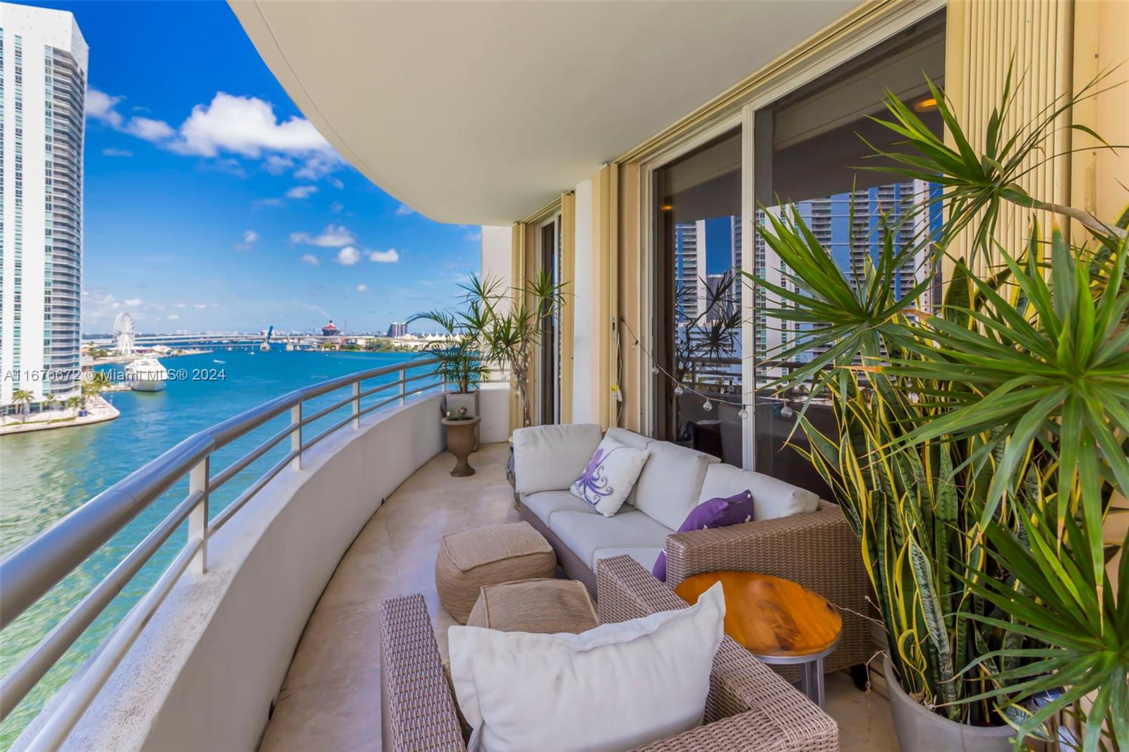 Experience the epitome of the "Brickell Key lifestyle" at the prestigious ONE TEQUESTA POINT condo. Revel in stunning sunrises from your waterfront balcony in Miami's coveted location. This unit has 2 bedrooms and 2 baths, and boasts elegant marble flooring throughout. Enjoy the full-service building amenities, including a guard gate entrance, concierge, valet service, a well-equipped gym, pool, racquetball courts, party room, spectacular Lobby and business center. Brickell Key offers two island parks, neighboring shops, and the renowned Mandarin Oriental hotel. This exclusive, private island location ensures a luxurious lifestyle. Make this your home and savor the ultimate in Brickell Key living!