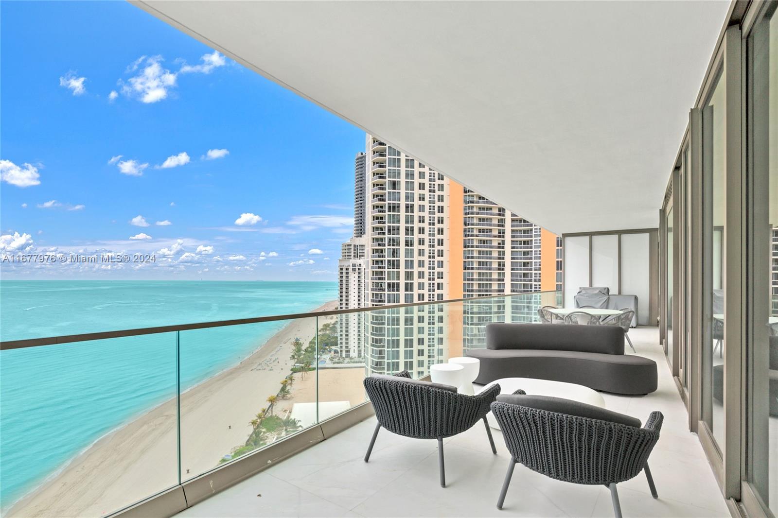 INCLUDES A CABANA!!! fully furnished and finished spectacular unit at the Residences by Armani Building. 3 Bedrooms 4.5 bathrooms plus den. luxury living directly on the Ocean. Unit is gorgeous and ready for move in. Direct Ocean and Bay views centrally located in the heart of Sunny Isles Beach.