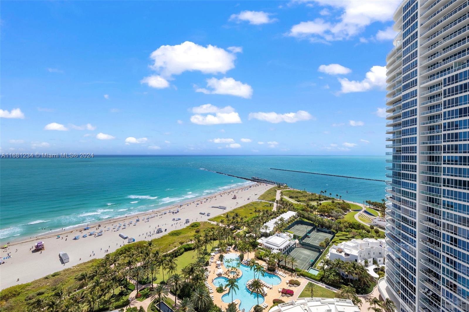 This 2 beds, 2.5 baths unit at Continuum North Tower offers private elevator foyer, 2 balconies, marble floors and partial ocean views. Continuum on South Beach offers resort style beach front amenities such as beach/pool service, al-fresco private restaurant, 2 lagoon pools, lap pool, 3 clay tennis courts with a Pro-Shop, 23.000 sq.ft. gym/spa with a variety of classes, concierge, security and valet.