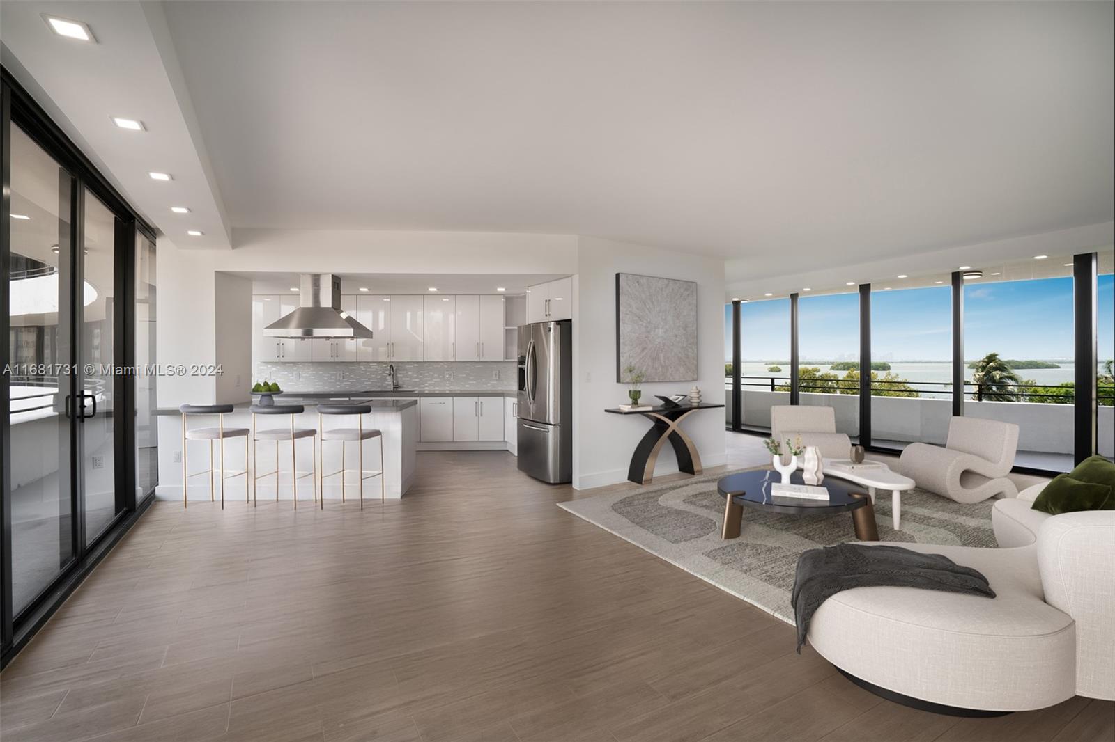 Welcome to this stunning 2 bed, 2.5 bath residence in Palm Bay Towers on Miami’s Upper East Side waterfront. This beautifully updated 1,763 sf home features open space integrating living & dining areas, enhanced by floor-to-ceiling glass doors to 2 large balconies with views of Biscayne Bay & Miami skyline. Association fees to be reduced.  The modern kitchen boasts stainless steel appliances, a breakfast bar, and extensive cabinetry. The spacious primary suite includes a walk-in closet and a luxurious bath. Enjoy the lushly landscaped, 10-acre guard-gated community with amenities like a pool, tennis courts, fitness center, and valet parking. Ideally located blocks from Miami’s best restaurants and Legion Park, this home offers luxury and convenience."