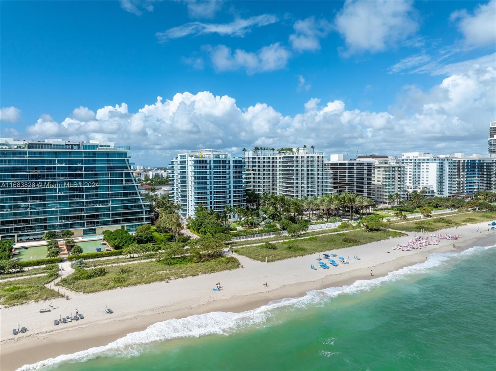 Experience luxury oceanfront living at The Azure in Surfside, where modern elegance meets coastal serenity. This spacious 1-bedroom + den, 2-bath unit features an open floor plan with floor-to-ceiling windows, flooding the space with natural light and leading to an expansive balcony for relaxing ocean breezes. The gourmet kitchen boasts high-end stainless steel appliances, custom cabinetry, and quartz countertops, while the primary suite offers a spa-like bathroom, dual vanities, and ample closet space. Exclusive amenities include a pool, fitness center, private beach entry, and 24/7 concierge services. Located in vibrant Surfside, The Azure places you minutes from upscale shopping, fine dining, and cultural attractions, embodying the best of luxury beachside living.