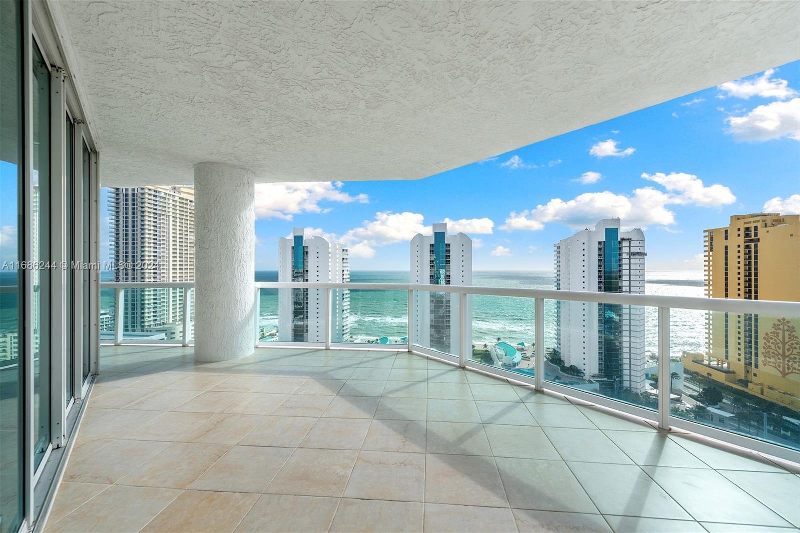 Enjoy panoramic views from this 2BR, 2BA + office/den apartment on the 25th floor of Oceania Island, Tower IV. Extra large wrap-around balcony (unique only to higher floors) overlooking the ocean, bay, and the Miami Beach skyline with South East exposure. 

Updated kitchen and bathrooms, floor-to-ceiling windows with electric blinds, full size washer & dryer, & brand new HVAC. Immaculate condition w custom closets and extra designer built-ins, giving ample storage throughout the home. 

Indulge in the private beach club, 2 restaurants, state of the art gym, exercise classes & personal training . Beach amenities include lounge chairs, umbrellas, and towel service. Unwind at the bar or take advantage of the complete spa services, salon, massage, & facials. 
Resort Living at its best!