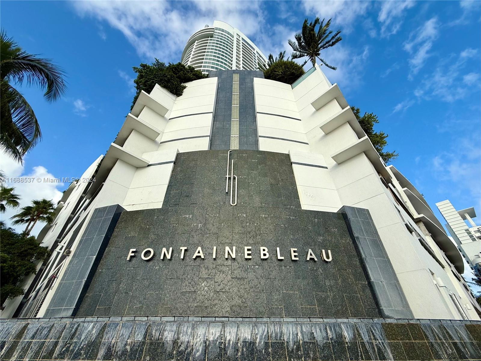 Fantastic opportunity at Fontainebleau II Tresor tower to own this 2 BDM/3 BATH property with highly sought after north views over the resort, beach, ocean and intracoastal. Fully furnished (not in the hotel program), full kitchen, floor-to-ceiling windows, 2 balconies, 2 king beds, 2 sleeper sofas, and washer/dryer.  Enter through a private foyer to both suites, utilize both suites or either side. Enjoy the quintessential Miami resort lifestyle with full service amenities. The Fontainebleau resort offers award-winning restaurants, LIV night club, Lapis spa & state-of-the-art fitness center, bakery, shopping and more. Maintenance fees includes internet, cable, local calls, electricity, valet + daily free breakfast in owner's lounge. For a quick response, contact me to learn more.